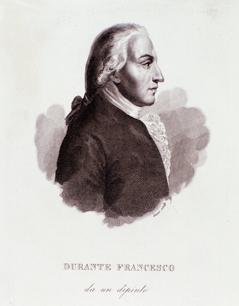Portret Francesco Durante (1684-1755) włoskiego kompozytora Po malowaniu. 19 wiek. Prywatna kolekcja mediolańska autorstwa Anonymous Anonymous