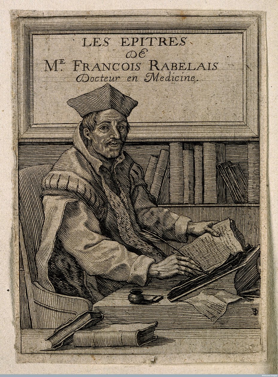 Portret Francois Rabelais (1494-1553), Anonim. Grawerowanie miedzi autorstwa Anonymous Anonymous