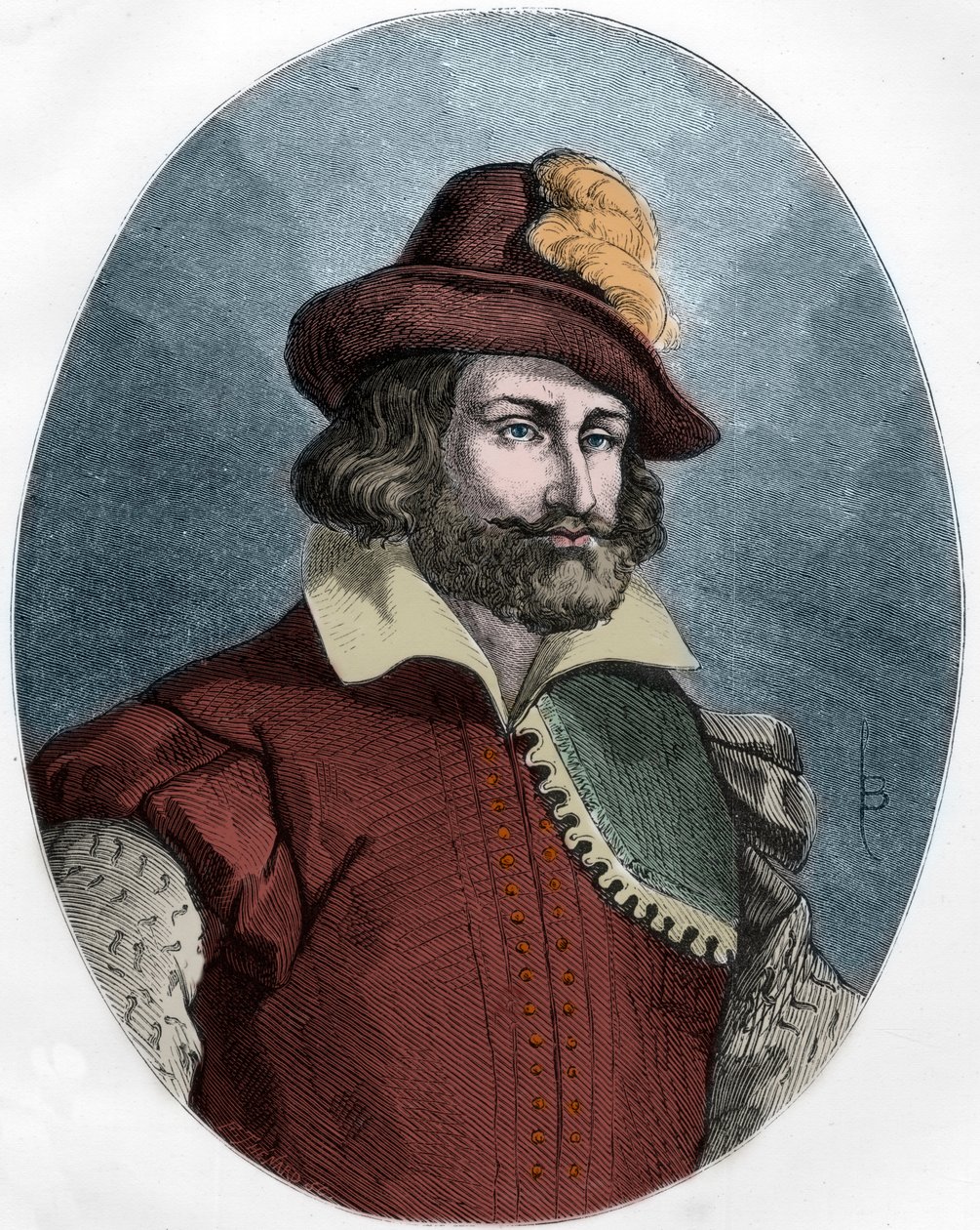 Portret Francoisa Ravaillaca (1578-1610), grawer zabójcy Henryka IV (1553-1610) - Portret Francoisa Ravaillaca (1578-1610) zabójcy króla Henryka IV (1553-1610) - Grawerowanie z 1863 r. w „Czerwonej księdze - Histoire De L