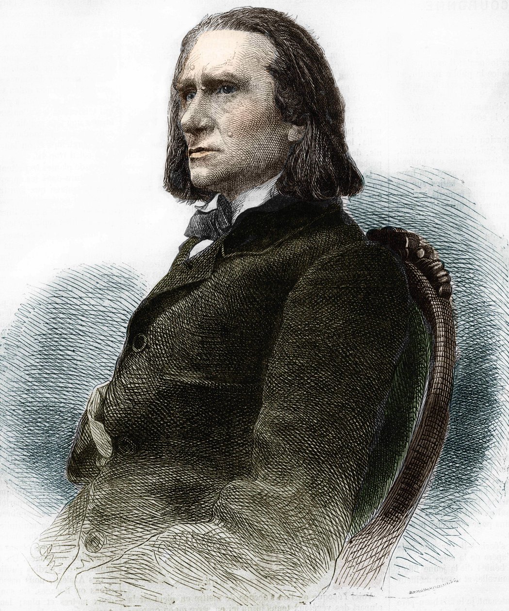 Portret Franciszka Liszta, węgierskiego pianisty i kompozytora (1811 - 1886). autorstwa Anonymous Anonymous