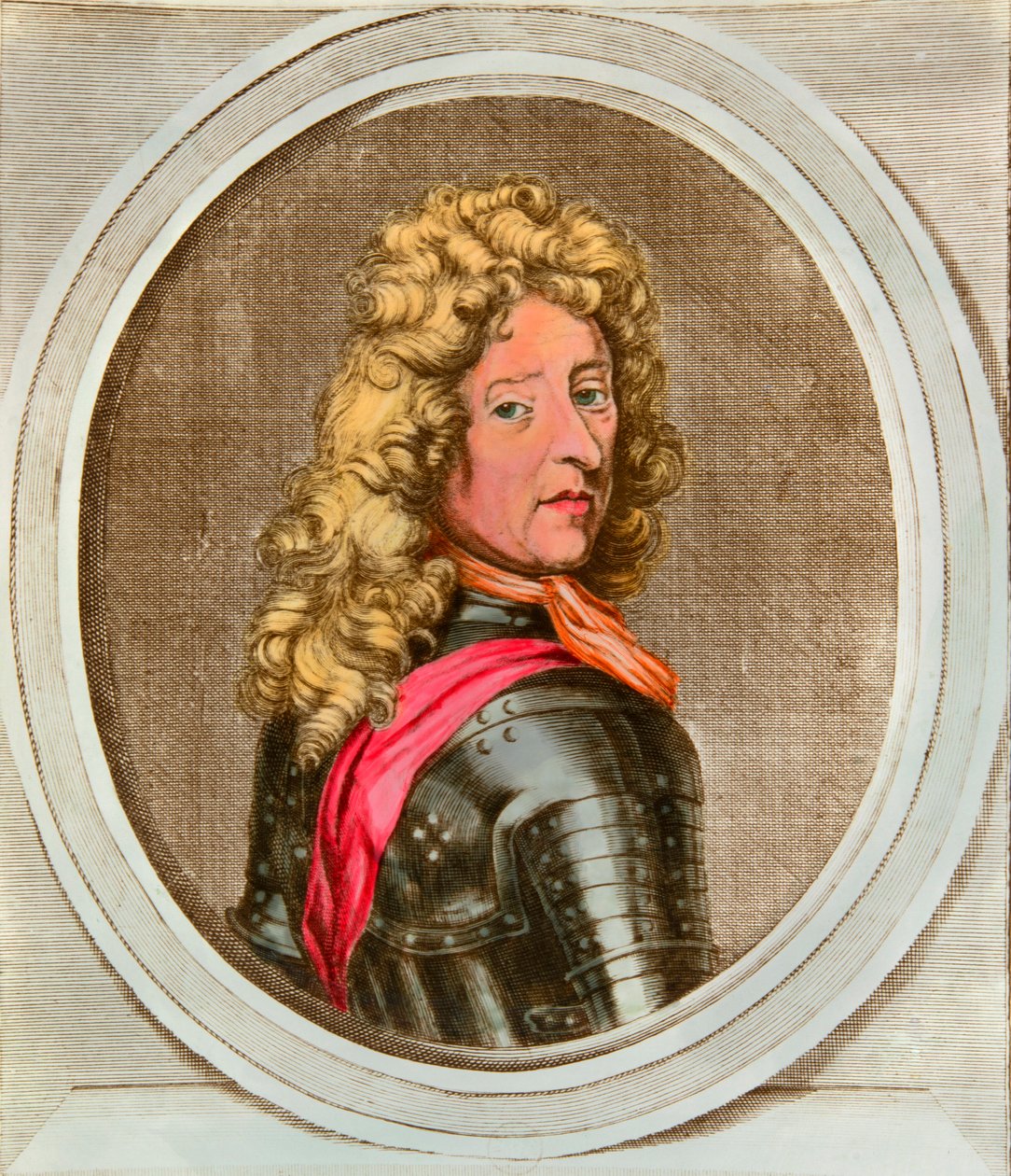 Portret Fryderyka Armanda z Schomberga, zwanego marszałkiem Schomberga (1615-1690), naczelnym generałem armii, który w 1688 r. ustanowił księcia i premiera Holandii Wilhelma Orańskiego (1650-1702), podczas chwalebnej rewolucji z E autorstwa Anonymous Anonymous
