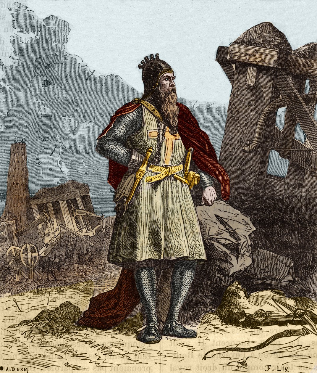 Portret Fryderyka I Hauhenstaufen znanego jako Fryderyk Barberousse (Federico Barbarossa) (1122-1190), cesarza niemieckiego. Rycina XIX wieku. autorstwa Anonymous Anonymous