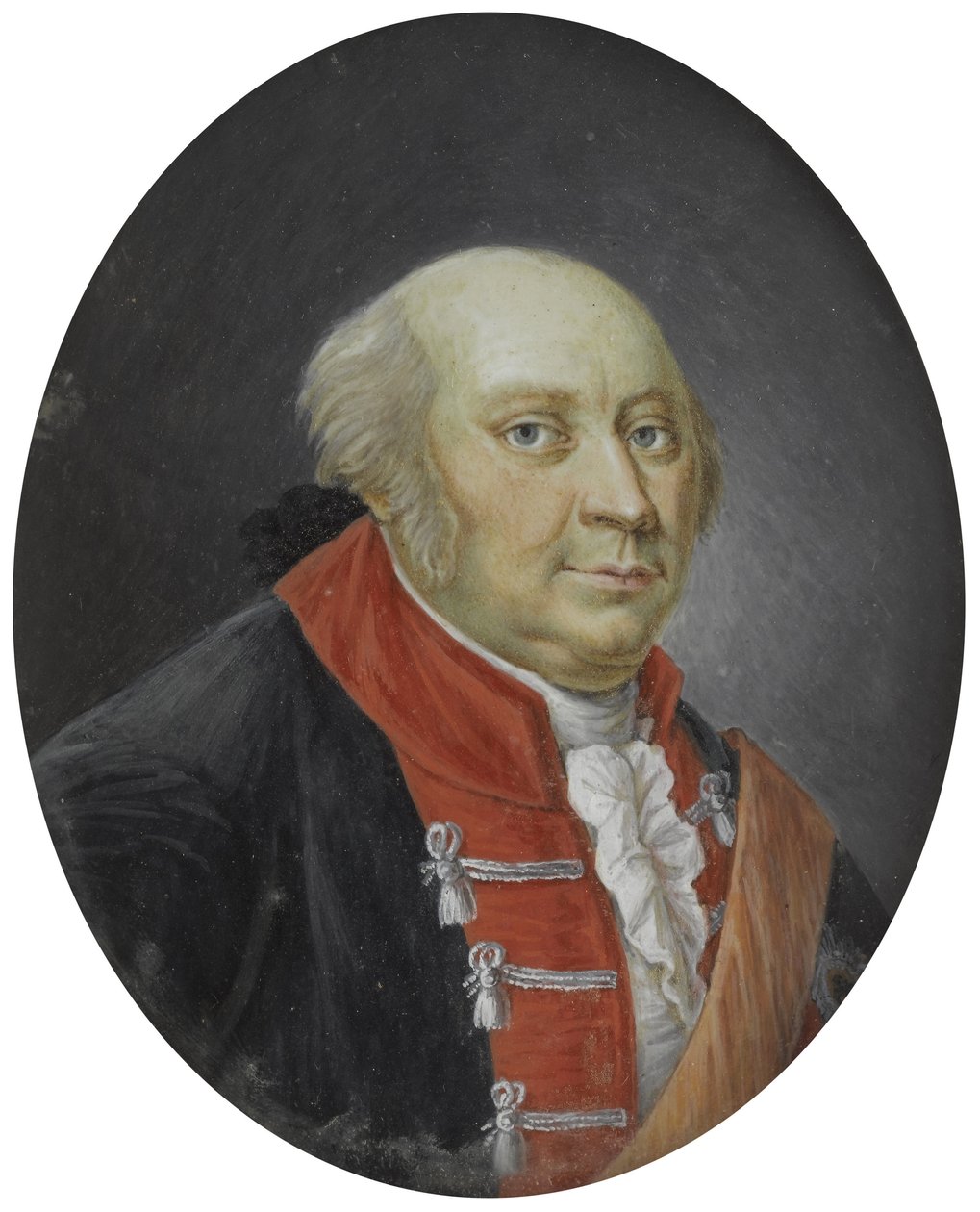 Portret Fryderyka Wilhelma II pruskiego - Portret Fryderyka Wilhelma II (Fryderyka Wilhelma) (1744-1797), króla Prus Gwasz na porcelanie anonimowy XVIII wiek wym 12,7 cm Kolekcja prywatna autorstwa Anonymous Anonymous