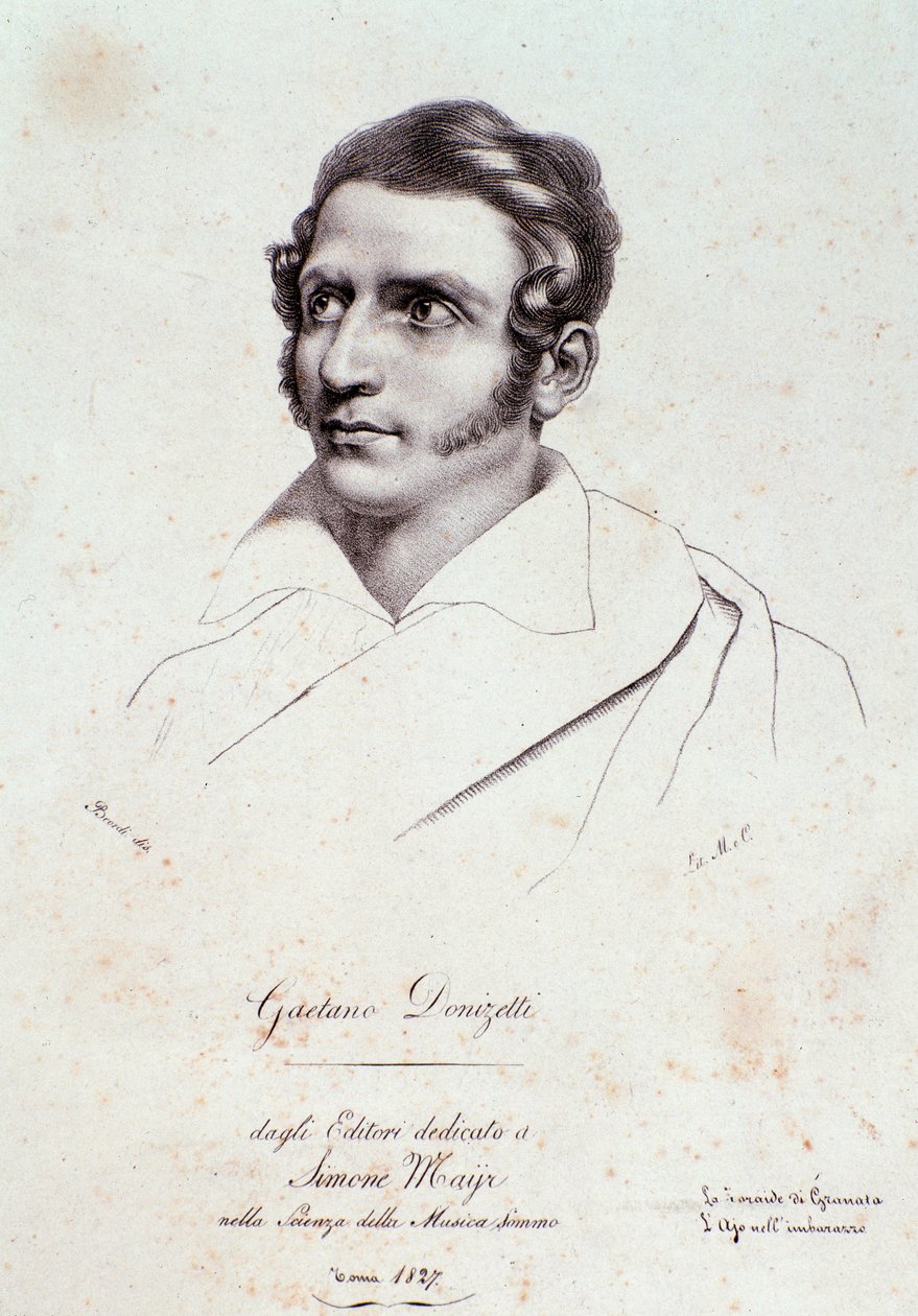 Portret Gaetano Donizettiego (rycina autorstwa Anonymous Anonymous
