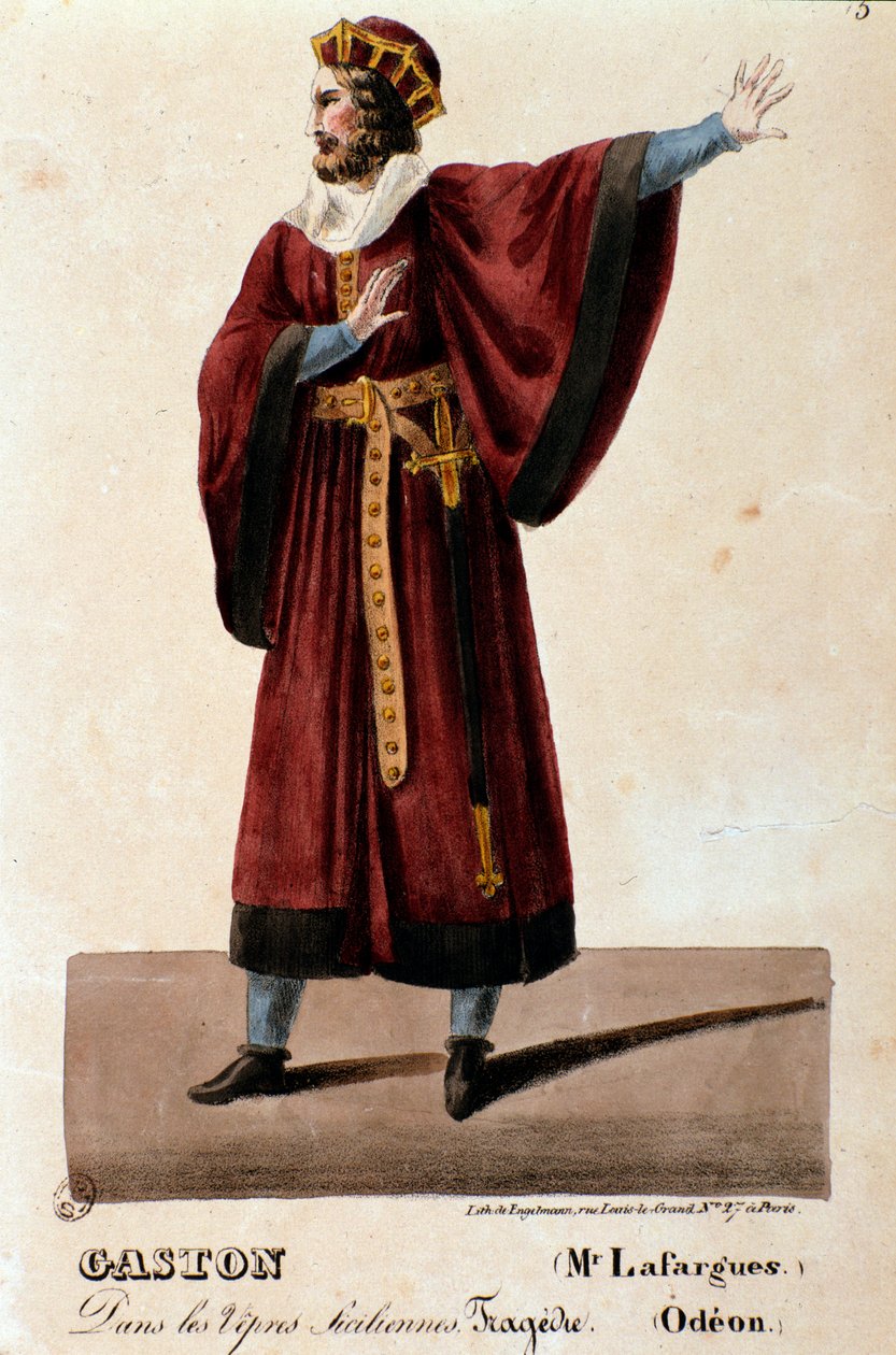 Portret Gastona w interpretacji Lafarguesa w operze Nieszpory sycylijskie (I vespri siciliani) Giuseppe Verdiego autorstwa Anonymous Anonymous