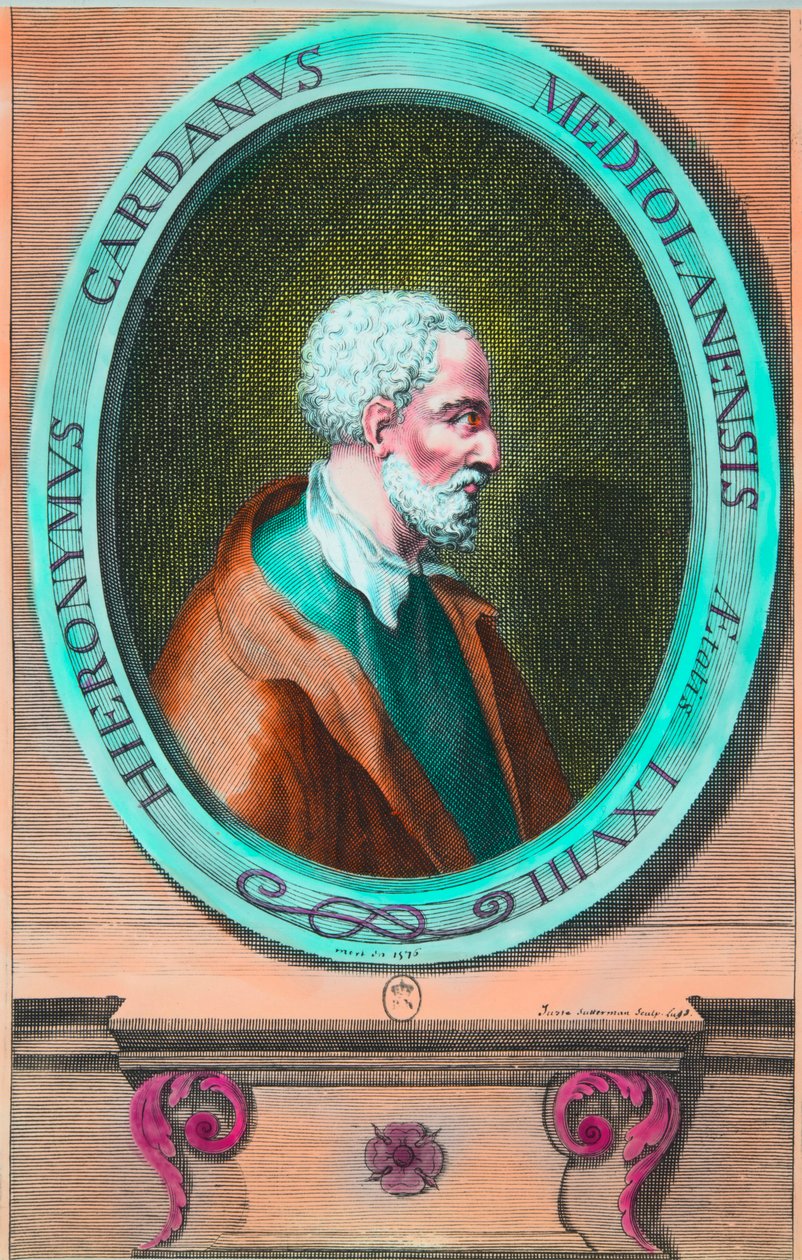 Portret Girolamo Cardano (Hieronymus Cardanus) (1501-1576) włoski matematyk, filozof, astrolog i lekarz, kolekcja Privee autorstwa Anonymous Anonymous