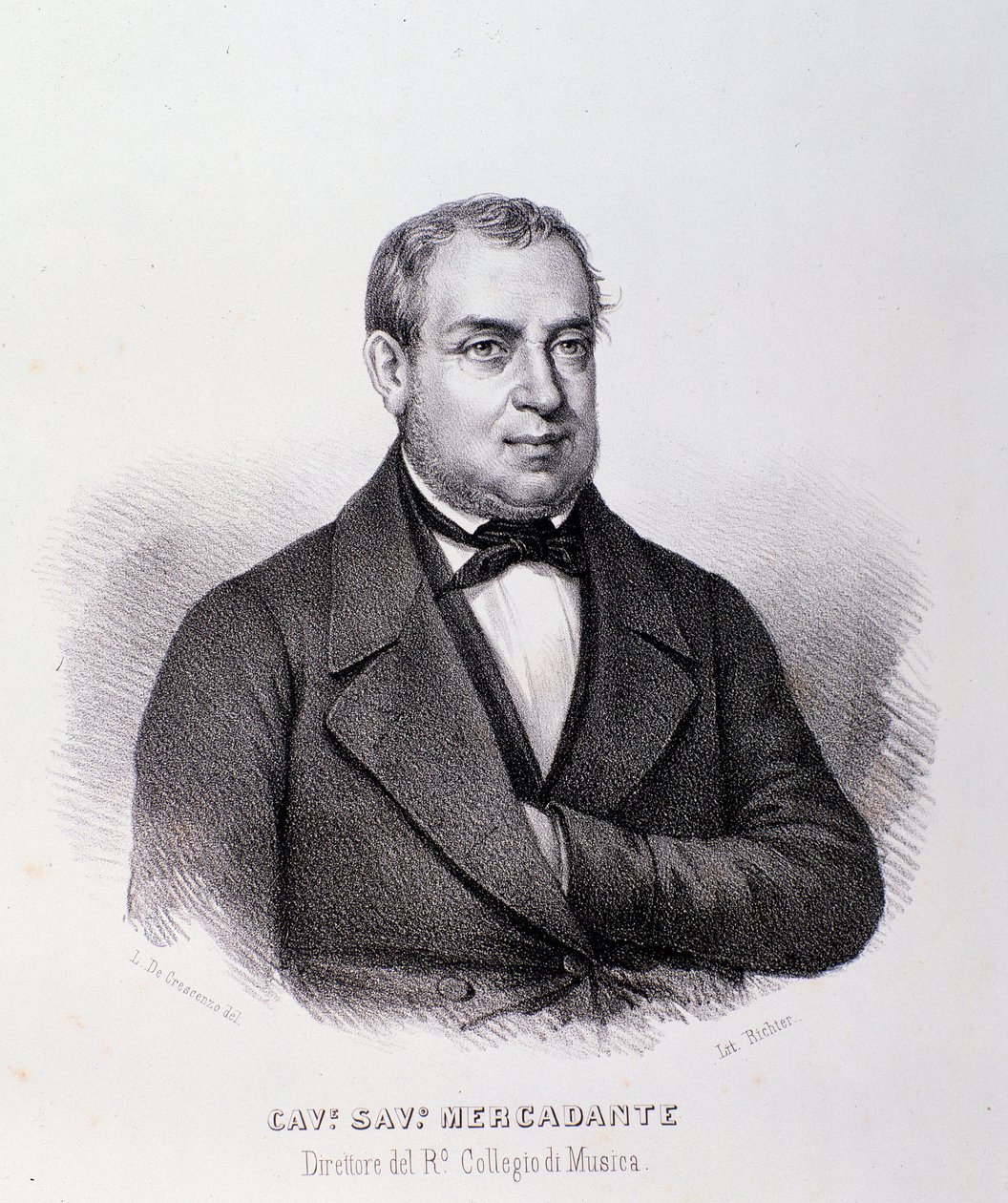 Portret Giuseppe Saverio Mercadante (litografia) autorstwa Anonymous Anonymous