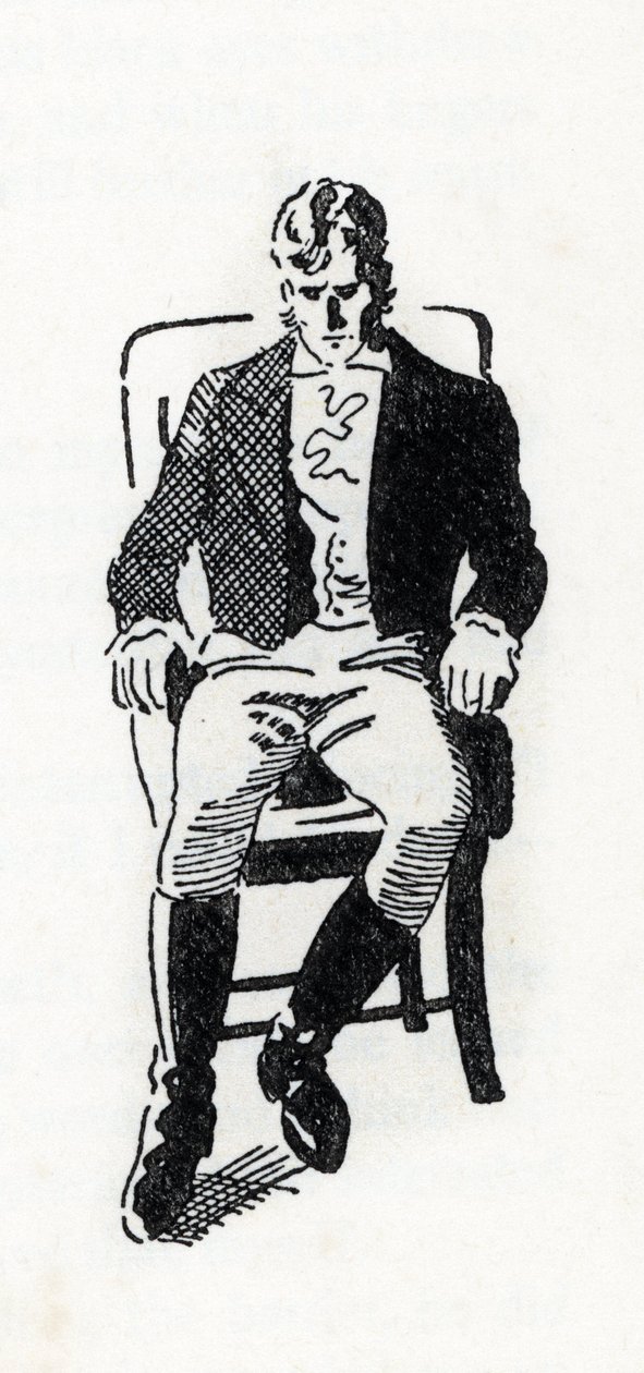 Portret Heathcliff personnage du roman „Wichrowe Wzgórza” autorstwa Emily Bronte (1818-1848) (rysunek) autorstwa Anonymous Anonymous