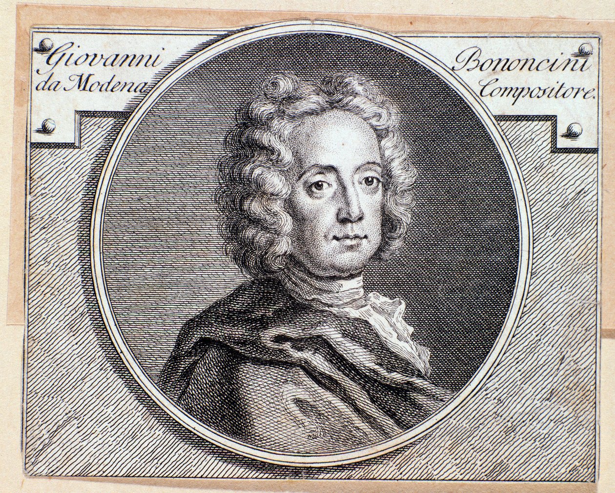 Portret włoskiego kompozytora barokowego i wiolonczelisty Giovanniego Battisty Bononciniego (Grawerowanie. XVIII wiek) autorstwa Anonymous Anonymous