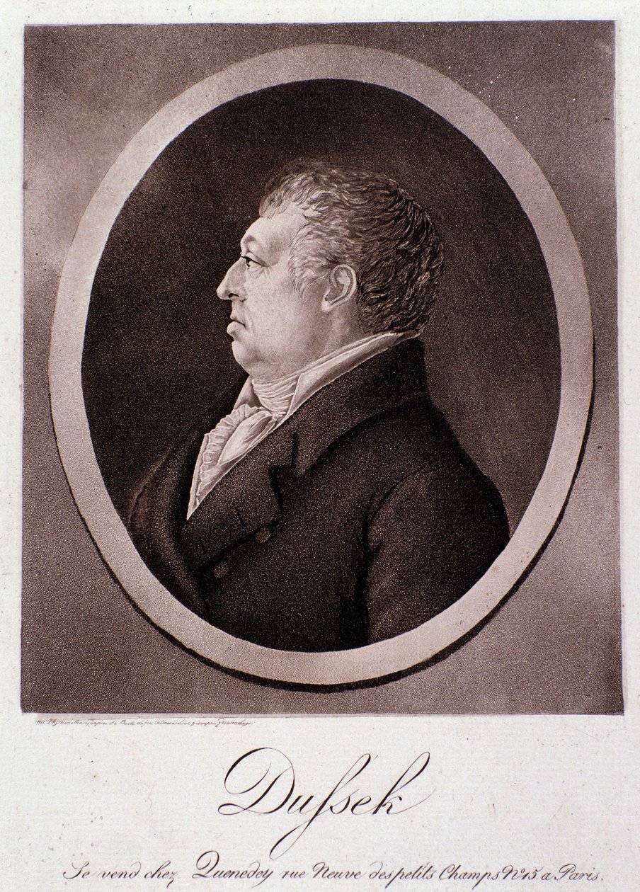 Portret Jana Ladislava Dusseka (grafika) autorstwa Anonymous Anonymous