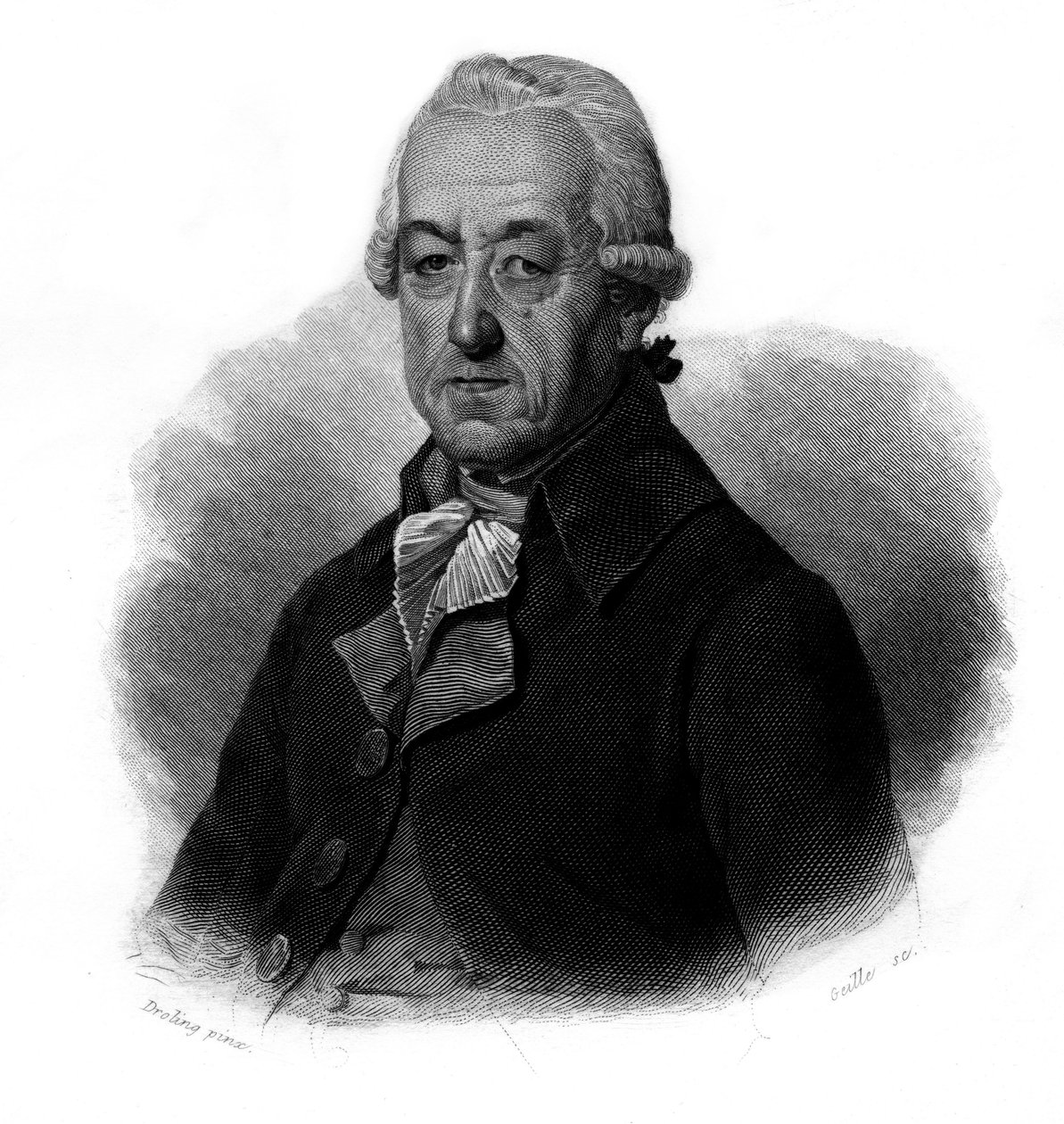 Portrait of Jean-Georges Reber (Jean Georges) (1731-1816) francuski przemysłowiec W „”Portrety i historia użytecznych mężczyzn: mężczyzn i kobiet wszystkich krajów i wszystkich warunków, którzy nabyli prawa do uznania mężczyzn” opublikowany i pro autorstwa Anonymous Anonymous