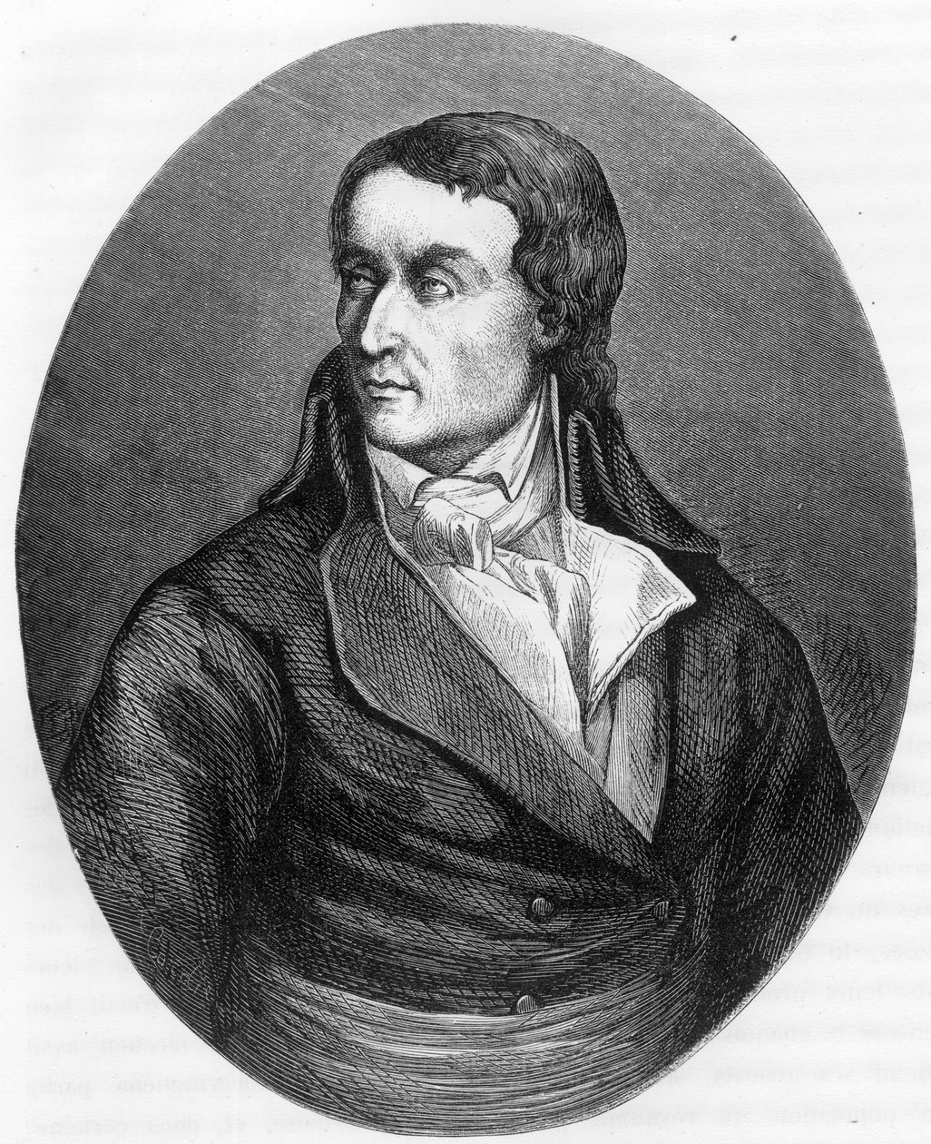 Portret Jeana Baptiste (Jean-Baptiste) Carrier (1756-1794), francuskiego polityka - Grawerowanie z 1863 roku w „Le Livre Rouge - Histoire De L
