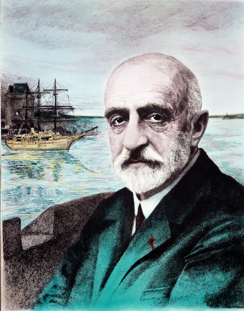 Portret Jeana Baptiste Charcota (1867-1936), lekarza, badacza stref polarnych. Prywatna kolekcja XX wieku autorstwa Anonymous Anonymous