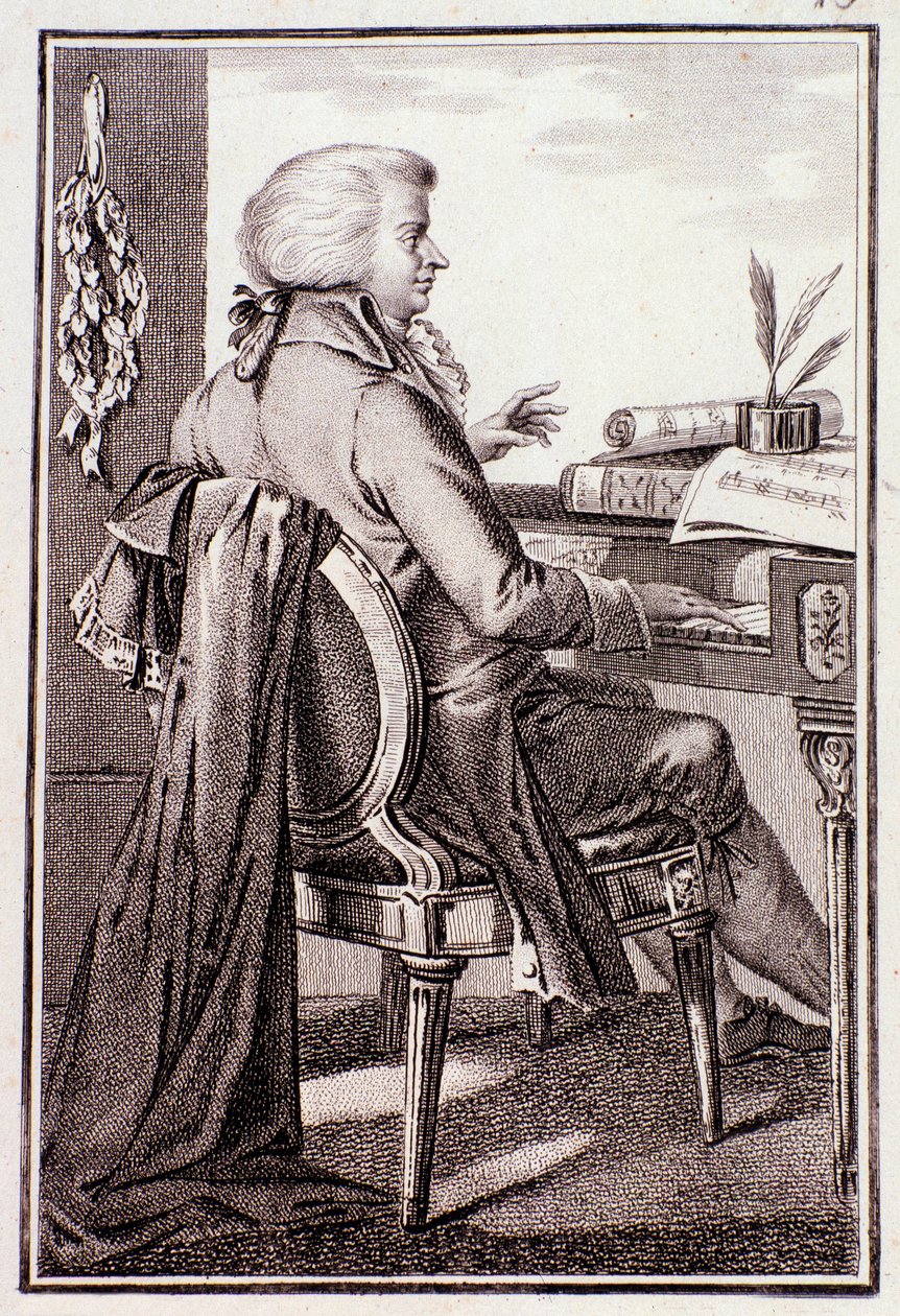 Portret Johanna Leopolda Mozarta (rycina) autorstwa Anonymous Anonymous