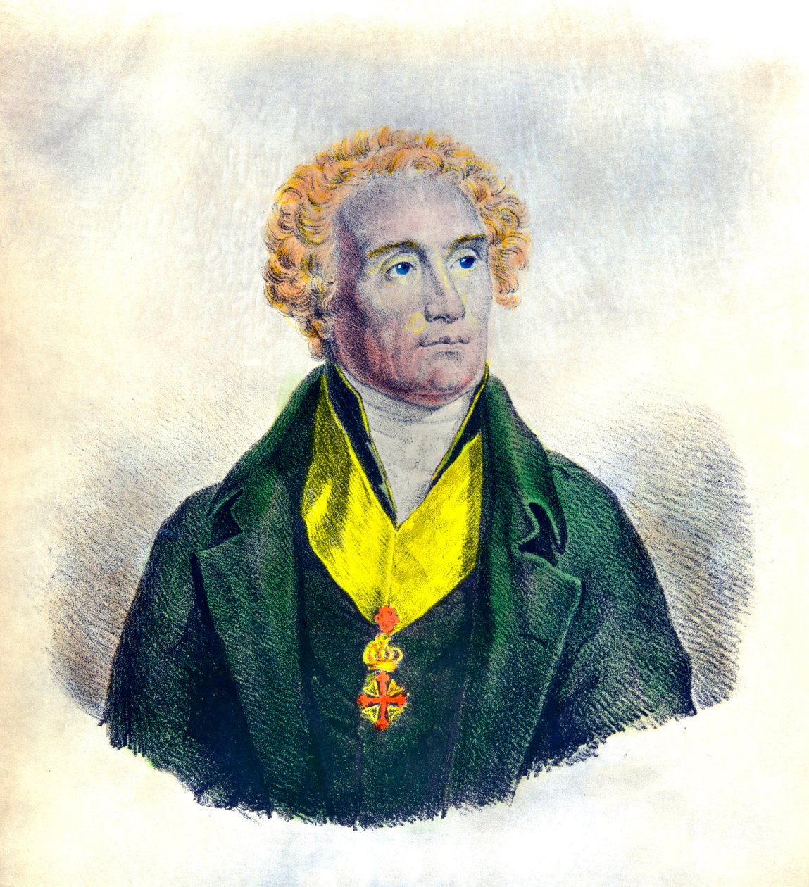 Portret Josepha De Maistre (1753-1821) polityka, filozofa, sędziego i historyka (z insygniami zakonu świętych Maurycego i Łazarza), kolekcja Privee autorstwa Anonymous Anonymous