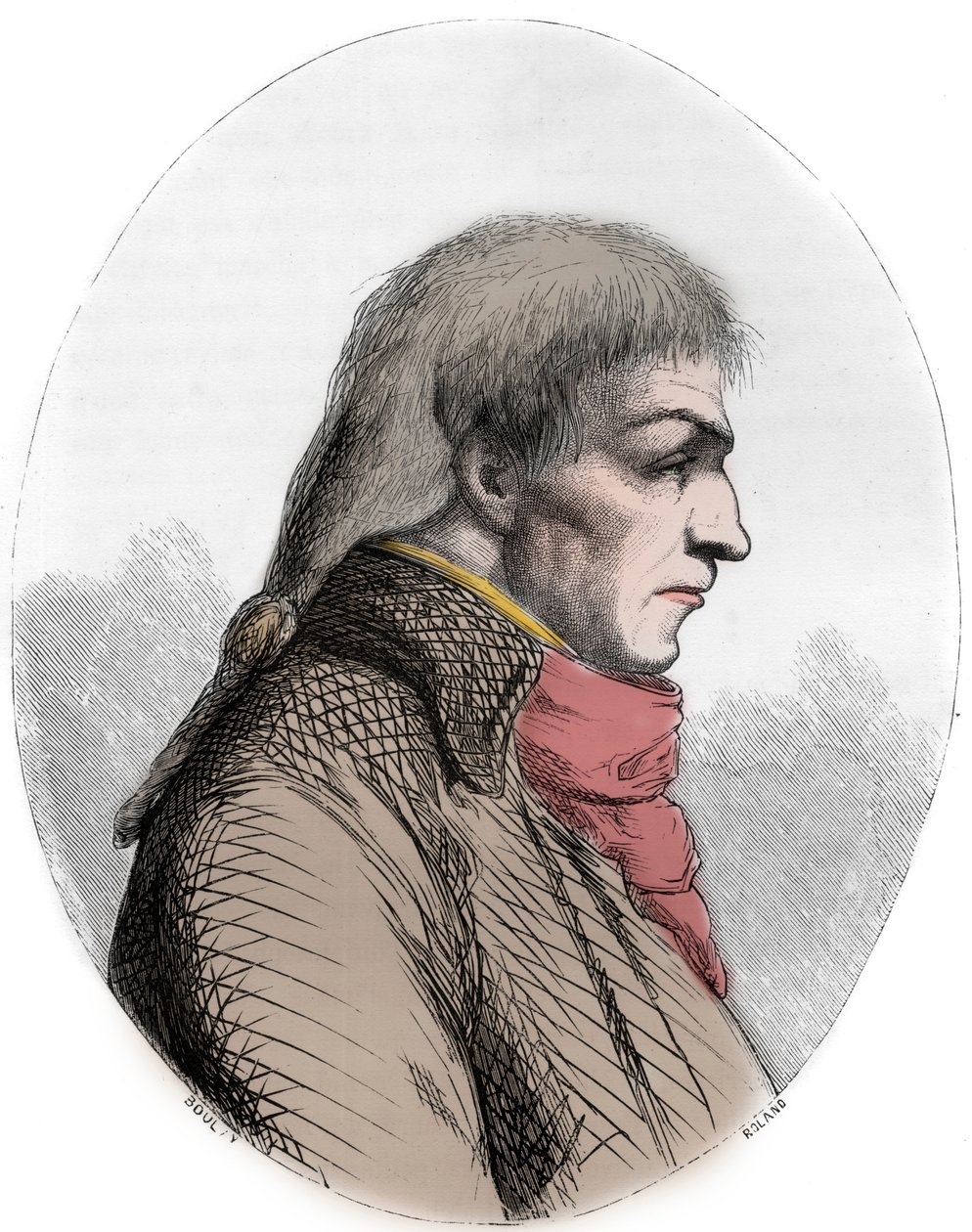 Portret Josepha Le Bona (1765-95) Francuski polityk - Portret Guislaina Francois Josepha Le Bona (1765-1795), francuskiego rewolucjonisty - Grawerowanie z 1863 r. w „Czerwonej księdze - Histoire De L