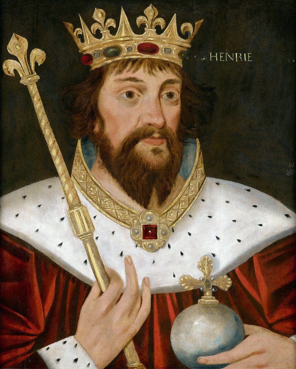 Portret króla Anglii Henryka I (Henri I Beauclerc) (1068-1135), Anonim. Olej na drewnie, 57x47. Prywatna kolekcja autorstwa Anonymous Anonymous