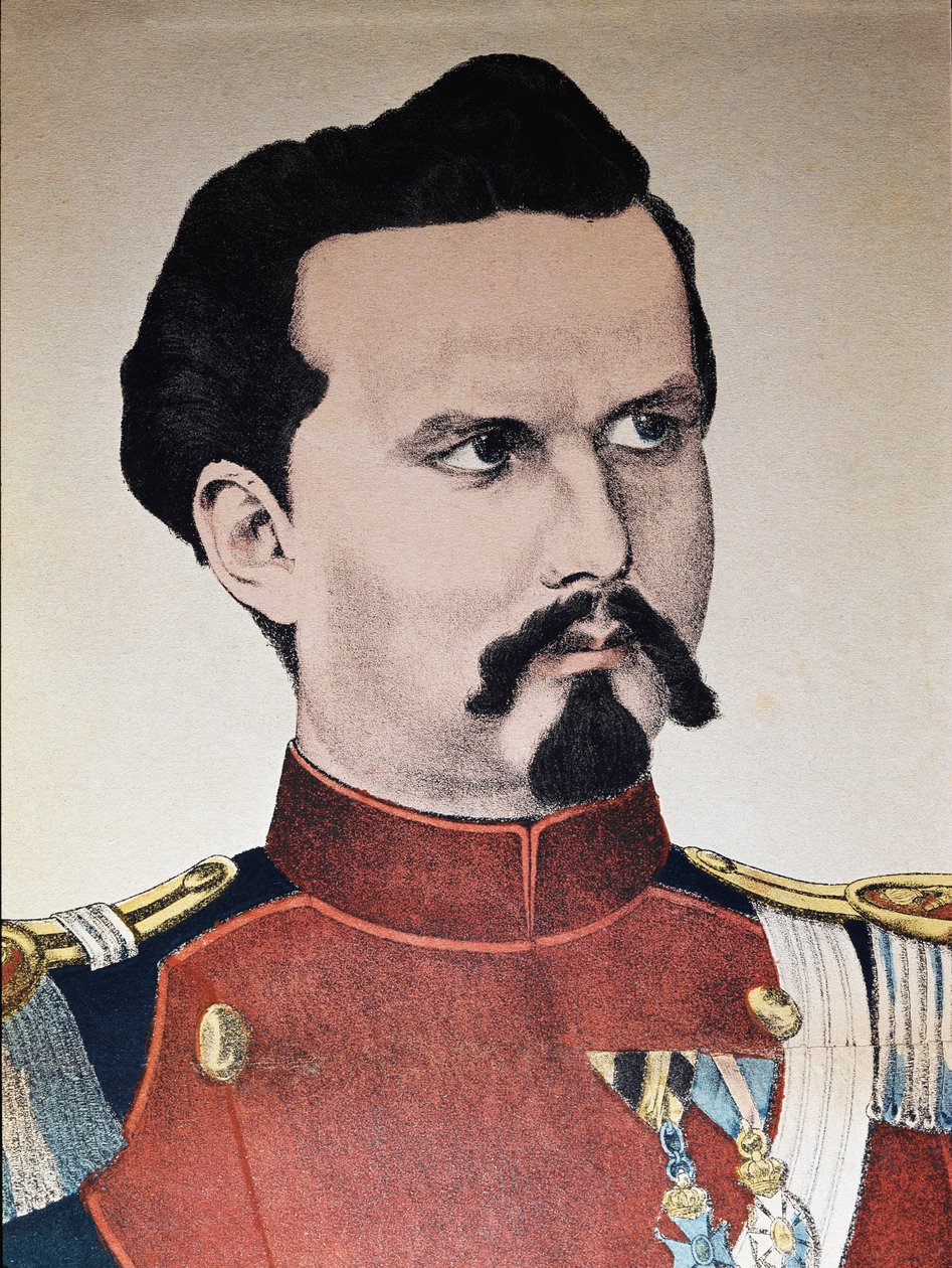 Portret Ludwika II Bawarskiego (rycina autorstwa Anonymous Anonymous