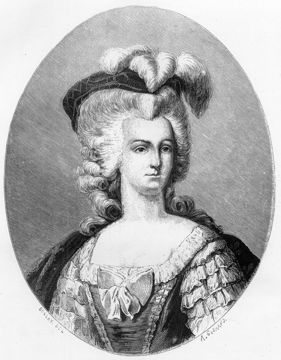 Portret Marii Antoniny (1755-1793), królowej Francji - rycina z 1863 roku w „Le Livre Rouge - Histoire De L