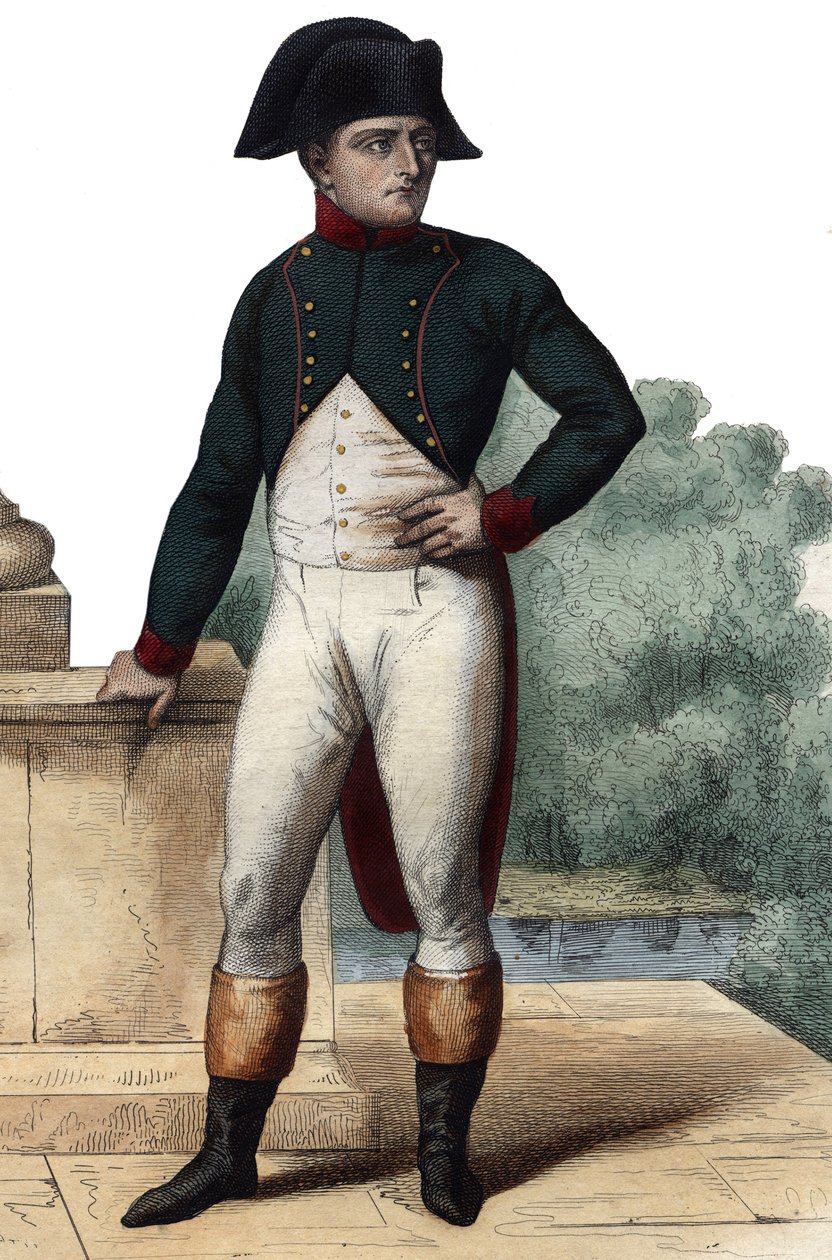Portret Napoleona Bonaparte (1768-1821) jako pierwszego konsula. ilustracja z „” Francuskiego Plutarcha”” Edmonda Mennechet autorstwa Anonymous Anonymous