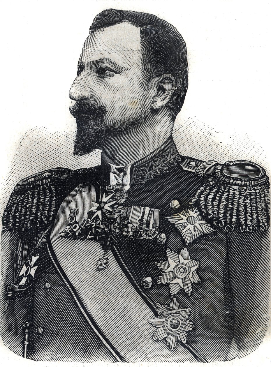 Portret księcia Ferdynanda I (1861-1948) Bułgarii. Grawer w „”Le Peute Parisien”” autorstwa Anonymous Anonymous