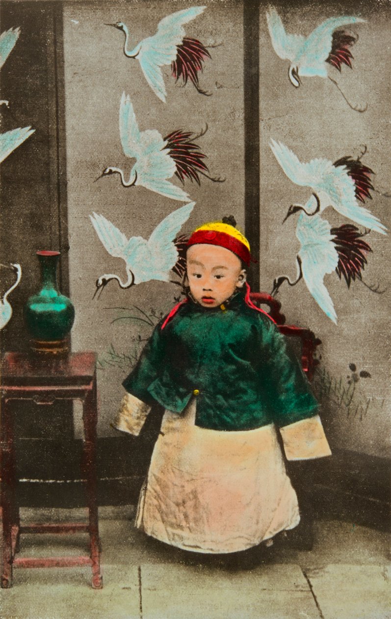 Portret Puyi (Pou yi) około 1911 (1906-1967) 12. i ostatni chiński cesarz z dynastii Qing (rycina) autorstwa Anonymous Anonymous
