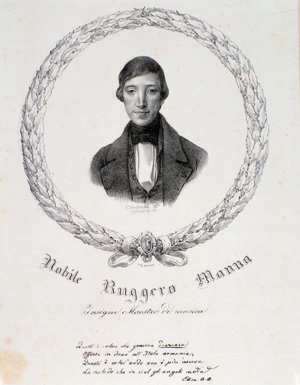 Portret Ruggero Manny (litografia) autorstwa Anonymous Anonymous