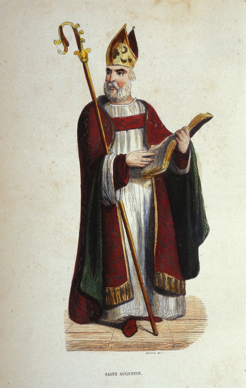 Portret świętego Augustyna (354 - 430) rycina z XIX wieku autorstwa Anonymous Anonymous