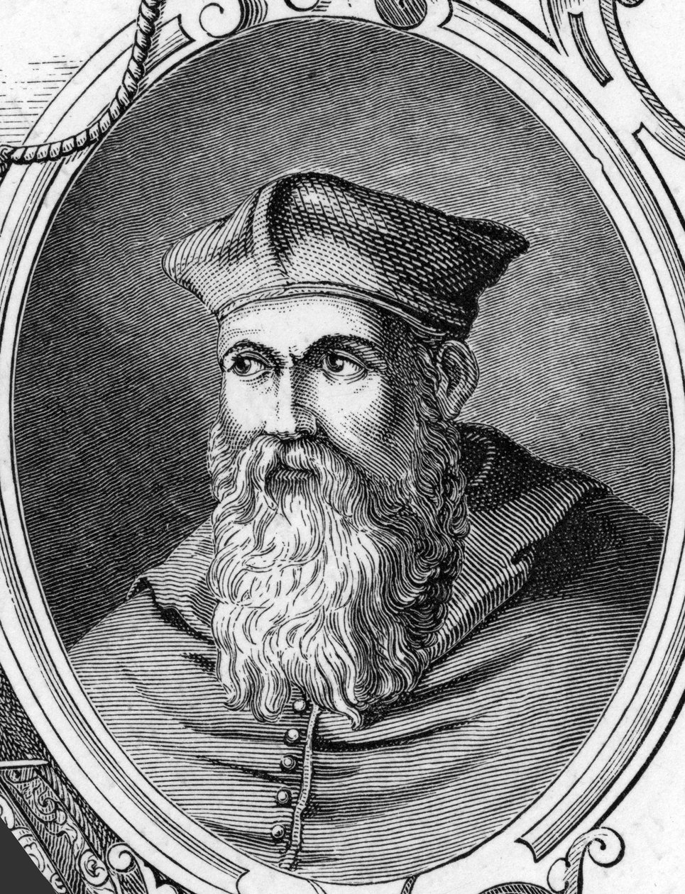 Portret Sebastiano Luciani dit Sebastiano del Piombo (1485-1547) włoskiego malarza. 1859 grawerowanie w „Galeriach Europy – Włochy” autorstwa Armandauda. Prywatna kolekcja. autorstwa Anonymous Anonymous