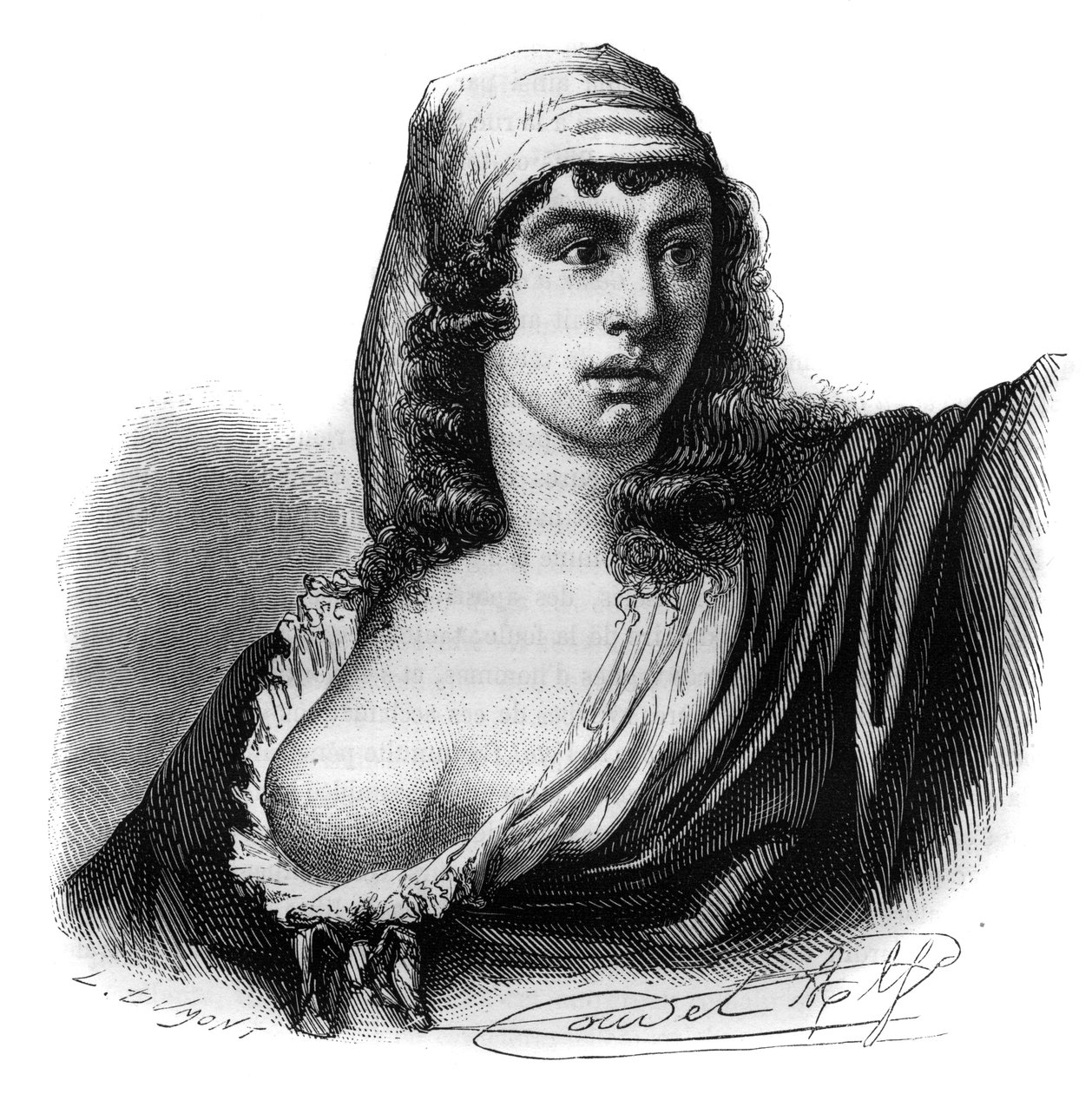 Portret Theroigne de Mericourt (1762-1817), francuskiego rewolucjonisty - Grawerowanie w „Histoire des Girondins” Alphonse de Lamartine (1790-1869) 1865-1866 - Kolekcja prywatna autorstwa Anonymous Anonymous