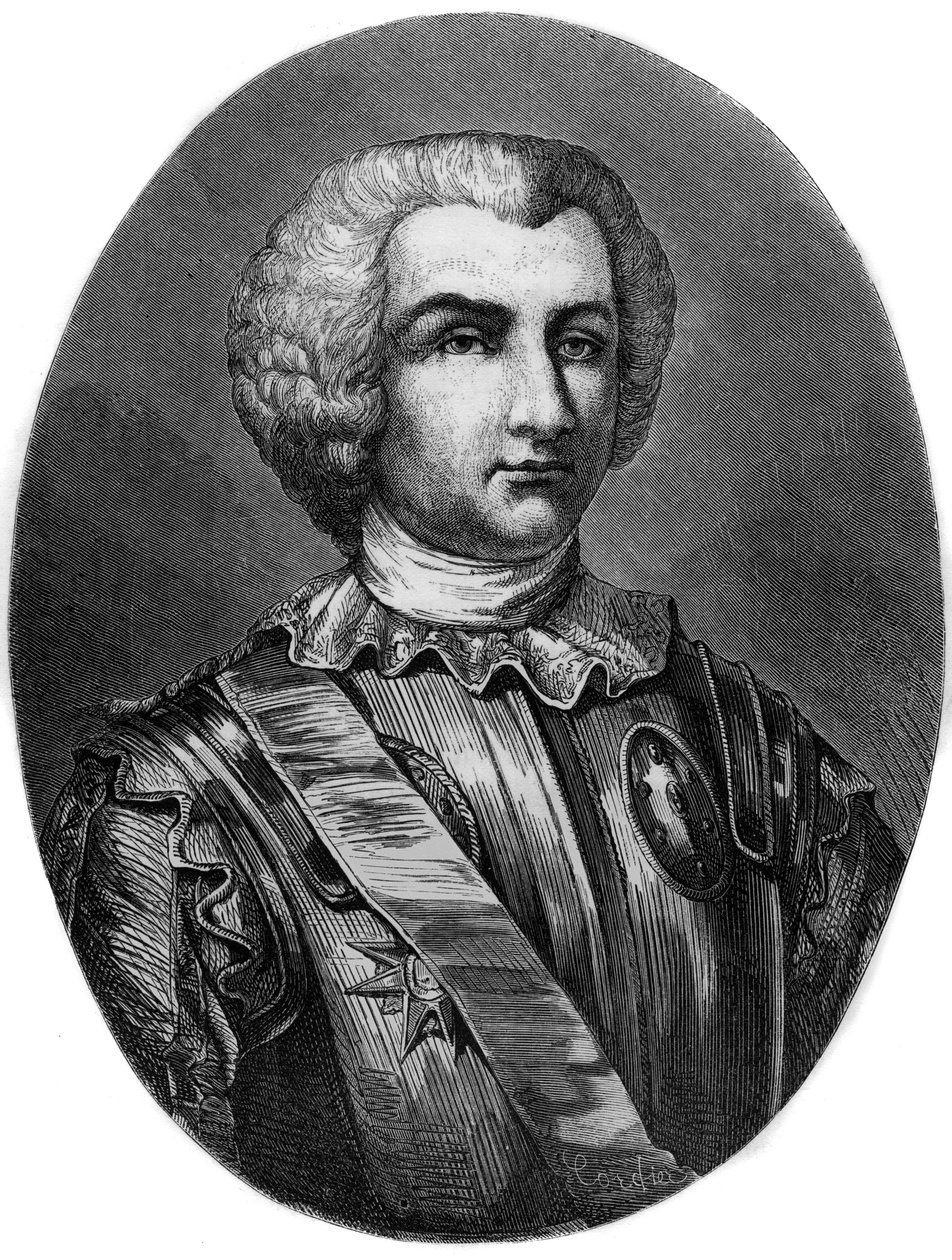 Portret Thomasa Arthura (1702-66) hrabiego Lally - Portret markiza Thomas Arthur, barona de Tollendal, hrabiego Lally (1702-1766), francuskiego generała pochodzenia irlandzkiego - Rycina z 1863 roku w „Czerwonej księdze - Historia Rusztowanie we Francji” a autorstwa Anonymous Anonymous