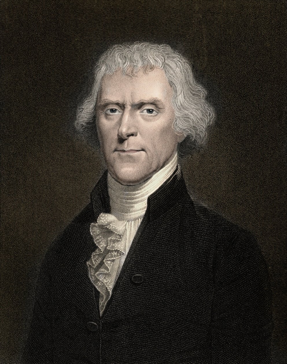 Portret Thomasa Jeffersona (1743-1826) Prezydenta Stanów Zjednoczonych w latach 1801-1809 - Thomas Jefferson (1743-1826), 3. Prezydent USA autorstwa Anonymous Anonymous