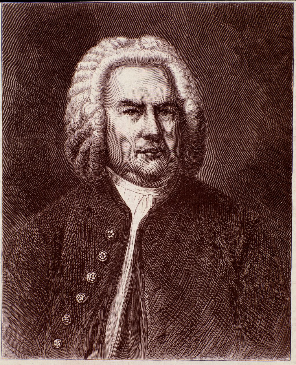 Portret niemieckiego kompozytora Johanna Sebastiana Bacha (Rycina. XIX w.) autorstwa Anonymous Anonymous