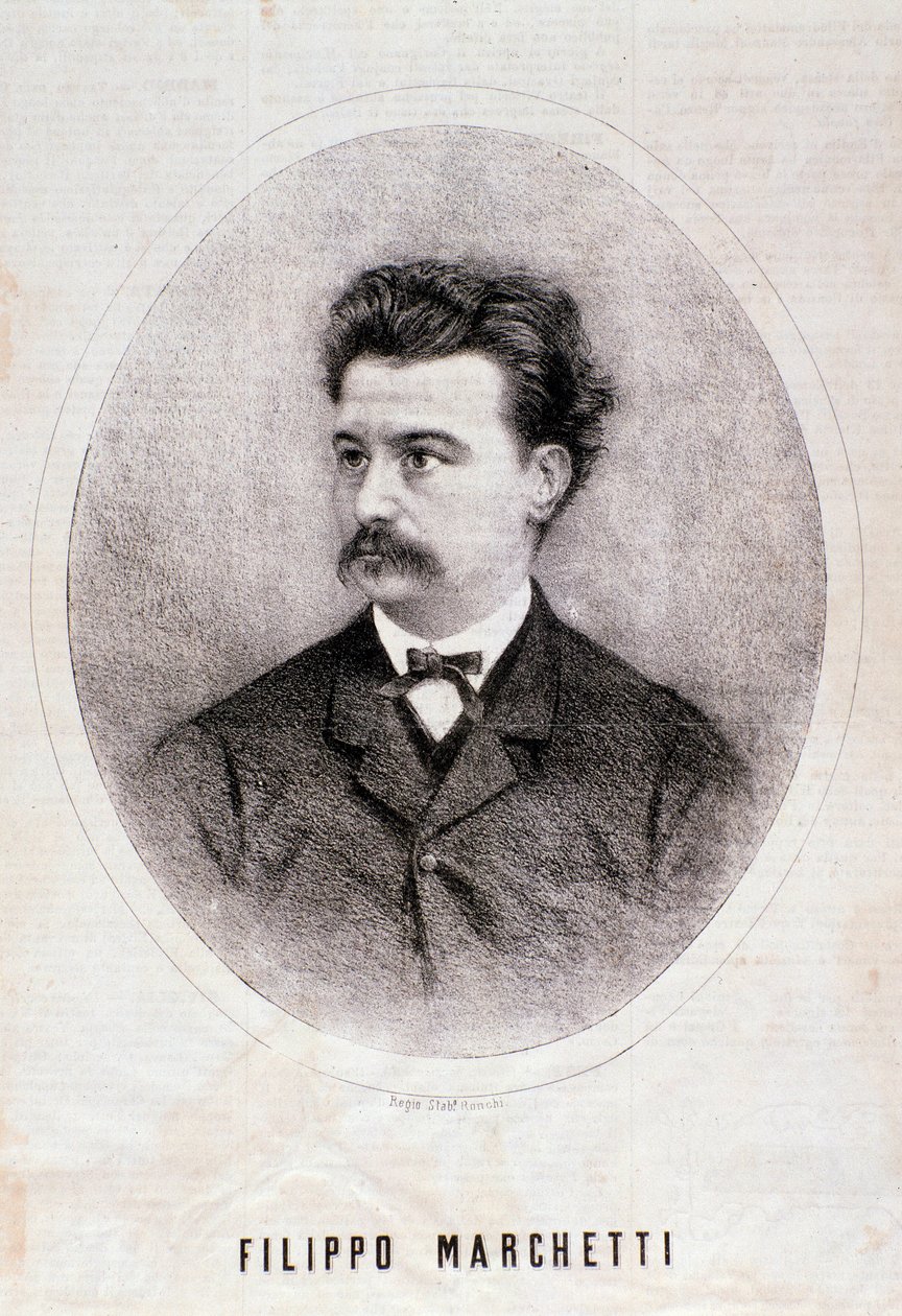 Portret włoskiego kompozytora Filippo Marchettiego (1831-1902) Grawerowanie. 19 wiek. Prywatna kolekcja mediolańska autorstwa Anonymous Anonymous
