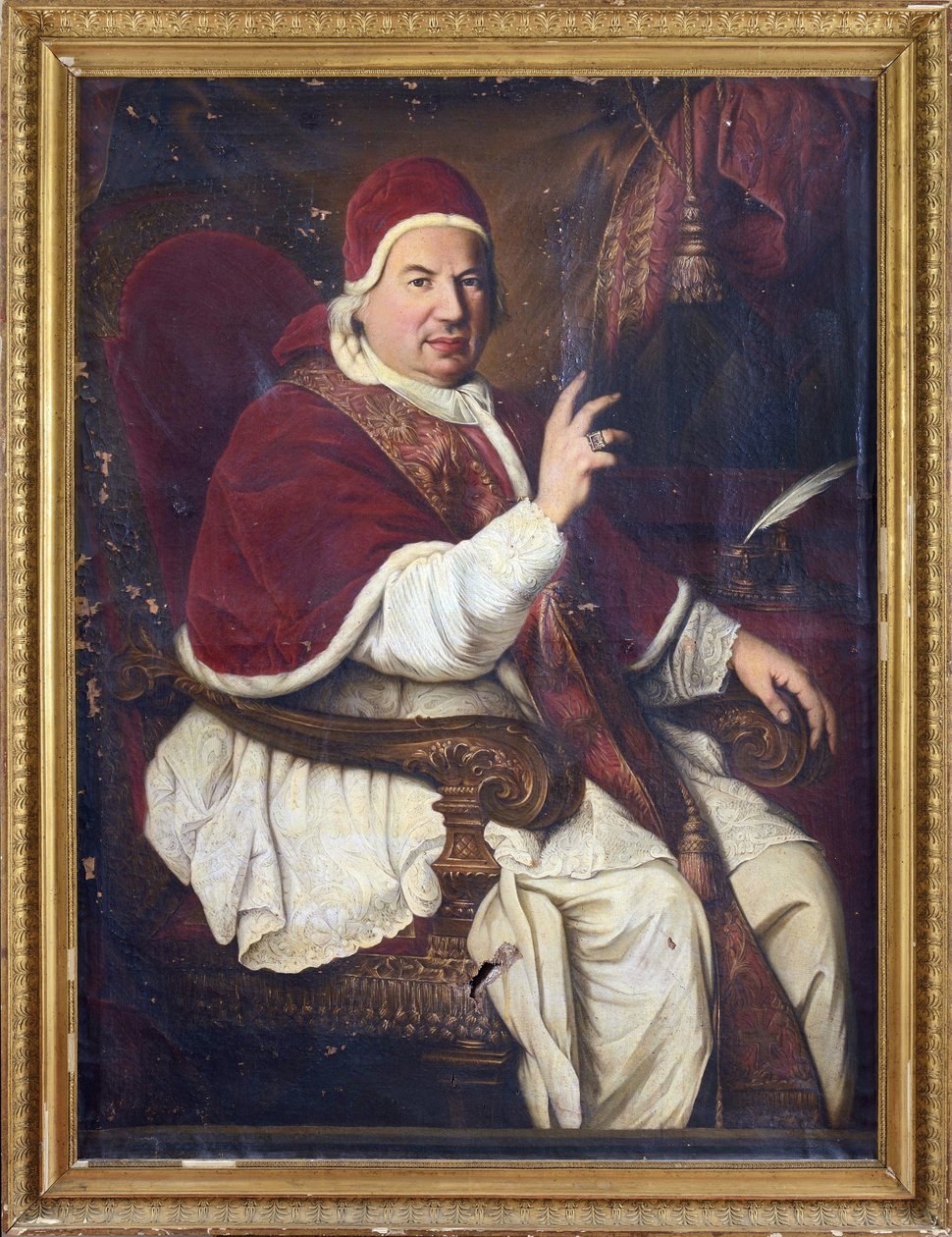 Portret papieża Benedykta XIV (1675-1758), Anonim . Olej na płótnie, II poł. XVIII w. Wymiar : 128x94 cm. Prywatna kolekcja autorstwa Anonymous Anonymous