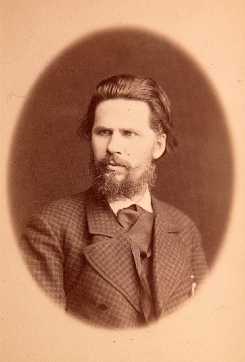 Portret artysty Iwana Nikołajewicza (Nikołajewicza) Kramskoj (1837-1887). Zdjęcie albuminy autorstwa Anonymous Anonymous