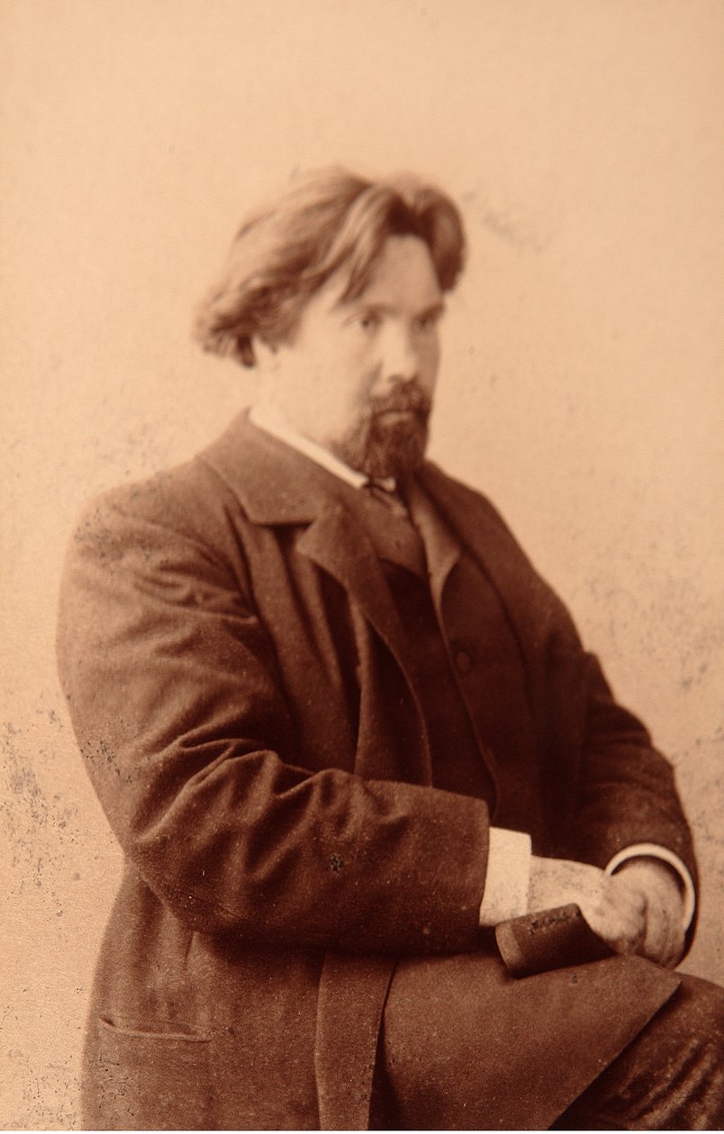 Portret artysty Wasilija Iwanowicza Sourikowa (Wasilij Surikow ou Wasilij Surikow) (1848-1916). Zdjęcie albuminy autorstwa Anonymous Anonymous