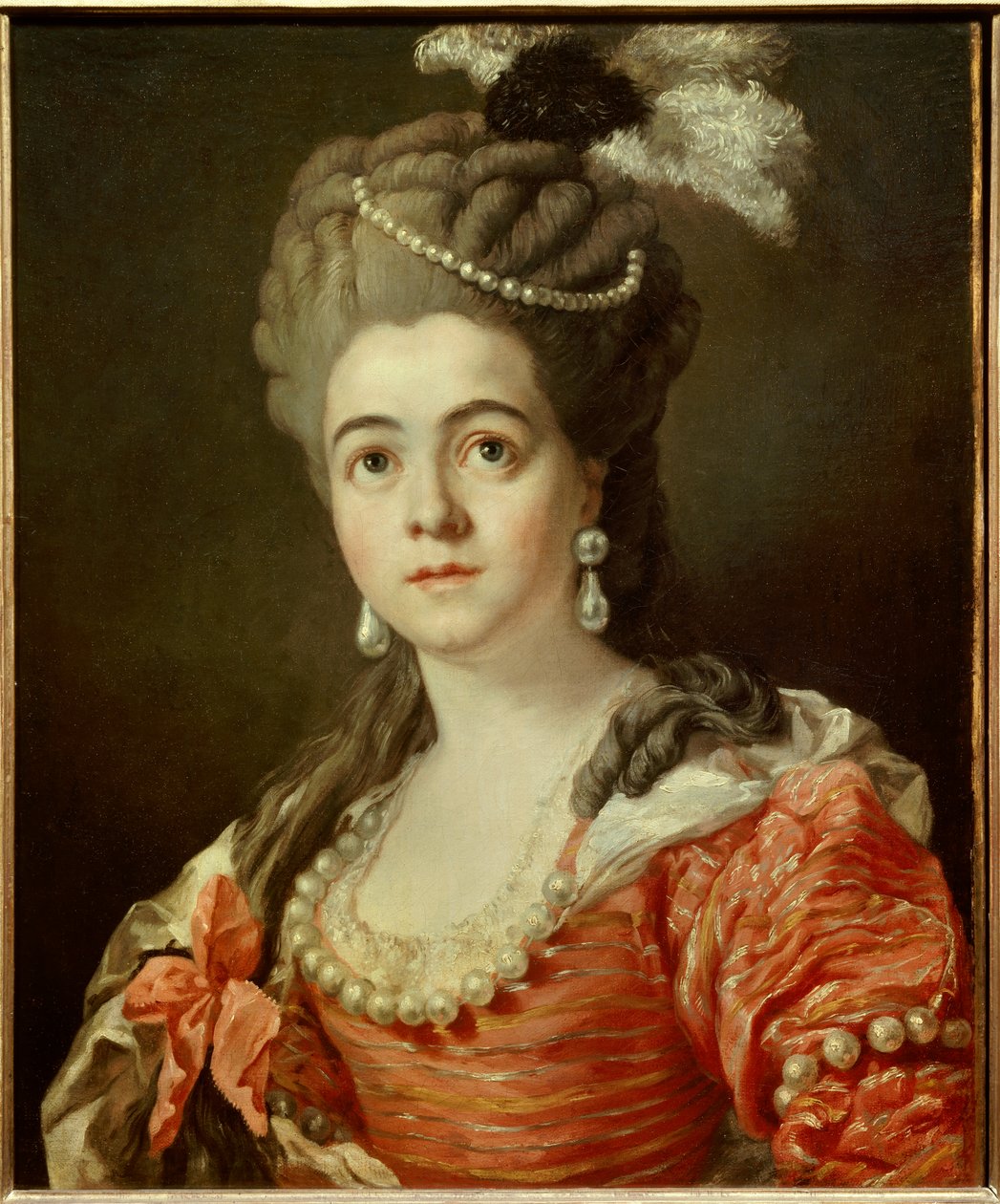 Portret komika Adrienne Lecouvreur (1692-1730), kochanki marszałka saskiego Anonimowy obraz XVIII wieku. Słońce 0,6x0,5 m² autorstwa Anonymous Anonymous