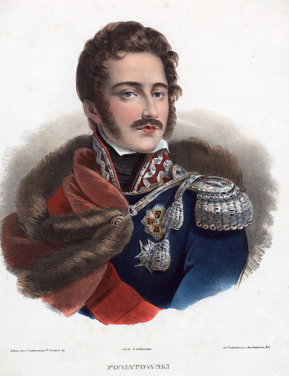 Książę Józef Poniatowski - Anonim - 1835 - Litografia, akwarela - 32x24 - Kolekcja prywatna autorstwa Anonymous Anonymous