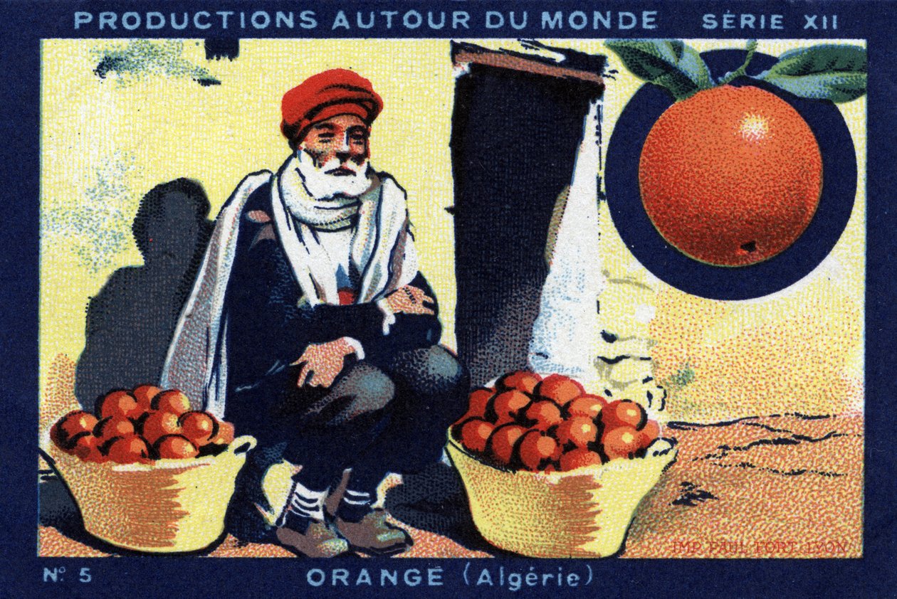 Produkcje na całym świecie: Orange w Algierii. Chromolitografia z 1933 roku w „Albumie Josepha-Milliata”” autorstwa Anonymous Anonymous