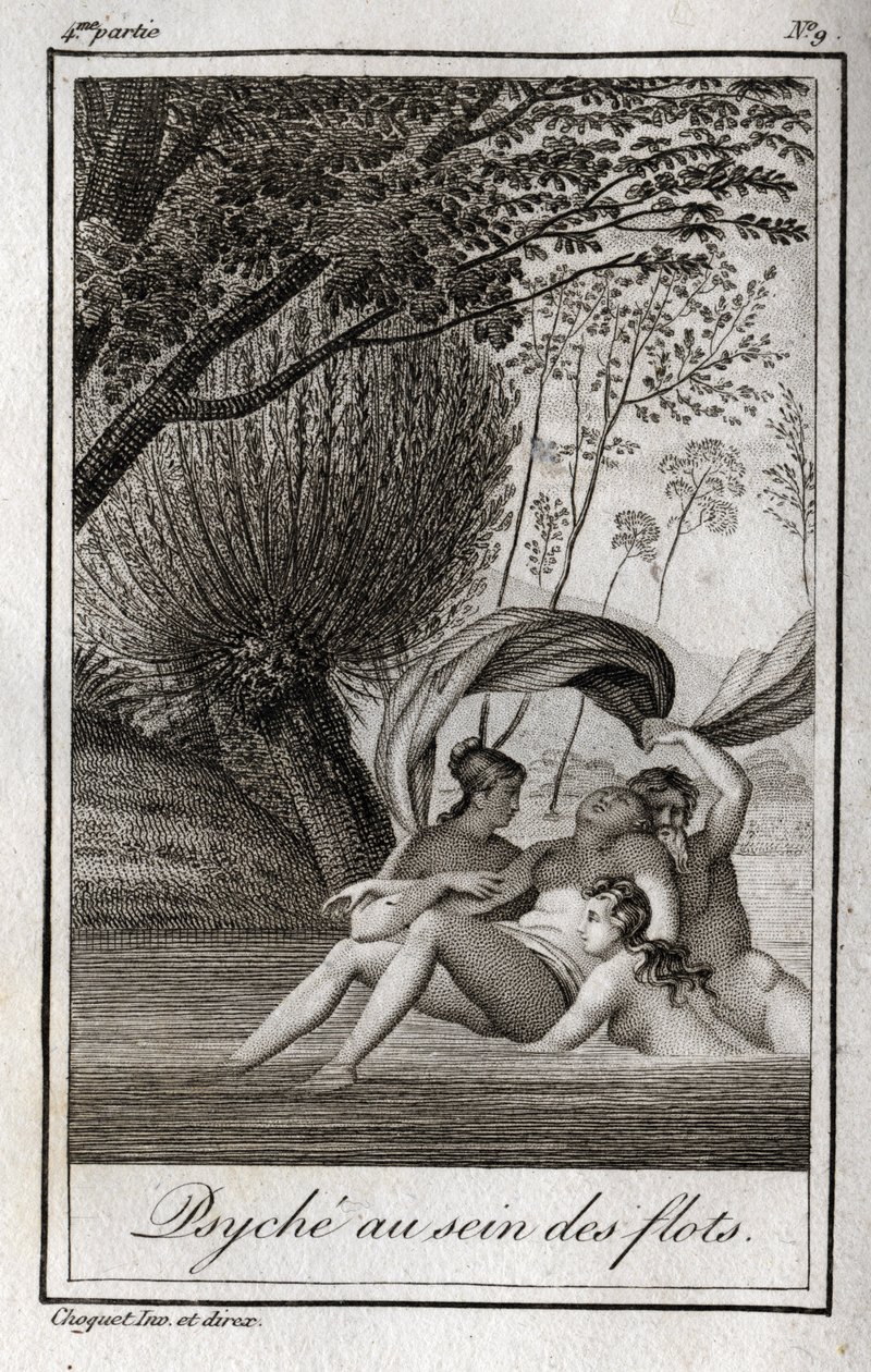 Psychika w falach. Rycina z 1819 r. w „Lettres a Emilie sur la mitologie” Charlesa Alberta Demoustiera (1760-1801). Prywatna kolekcja. autorstwa Anonymous Anonymous