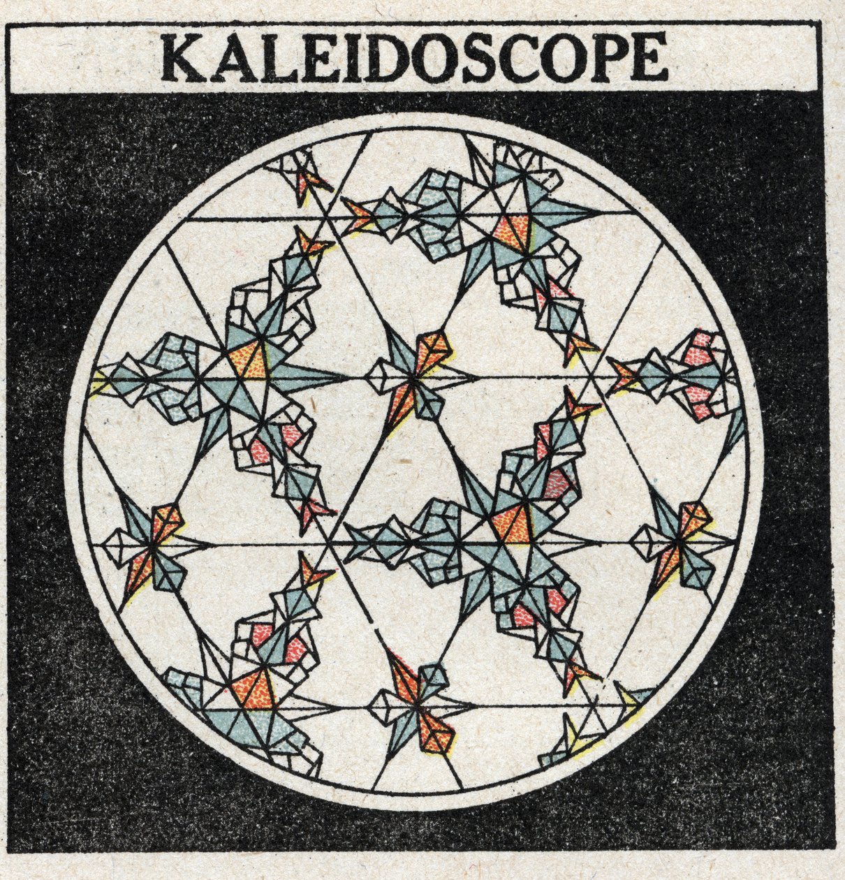 Odbicie światła: kalejdoskop. Anonimowa ilustracja z 1925 r. Ze zbiorów prywatnych. autorstwa Anonymous Anonymous
