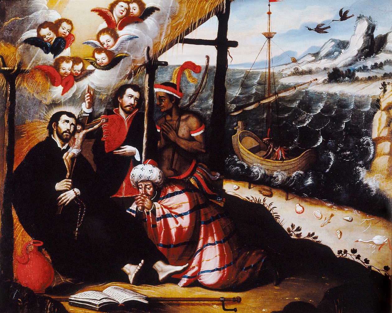 „Reprezentacja św. Franciszka Ksawerego (1506-1552), jezuickiego misjonarza współzałożyciela Towarzystwa Jezusowego i Patrona Misji” Anonimowy obraz. autorstwa Anonymous Anonymous