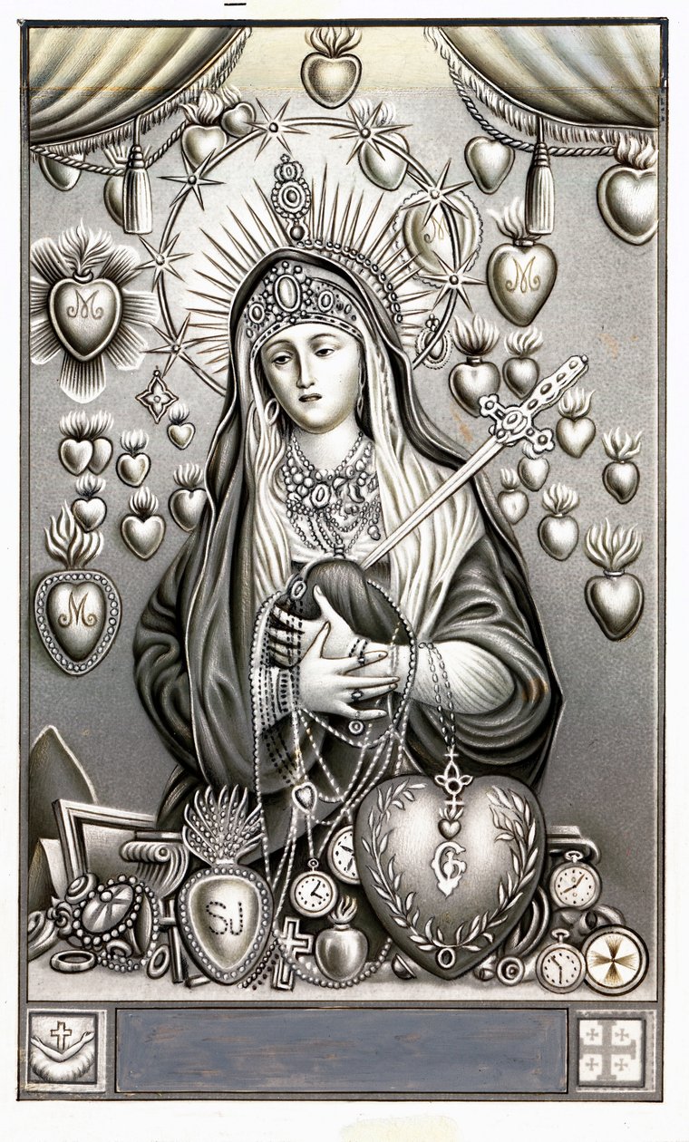 Reprezentacja Matki Boskiej Bolesnej, mater dolorosa Pobożny Obraz. Debiut kolekcji prywatnej XX wieku autorstwa Anonymous Anonymous