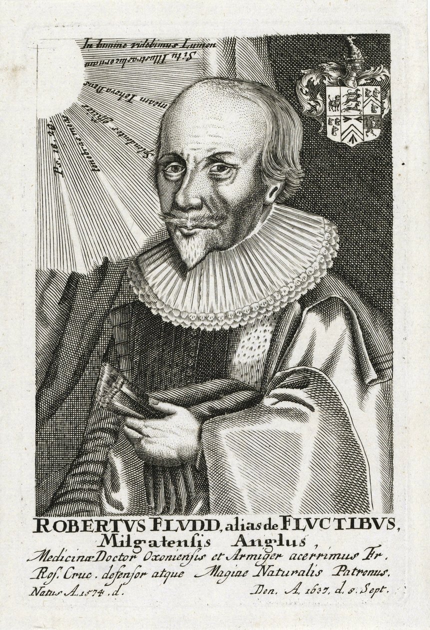 Robert Fludd (1574-1637) (Robertus de Waves), Anonim. Akwaforta, rozmiar: 15,5x10,2 autorstwa Anonymous Anonymous