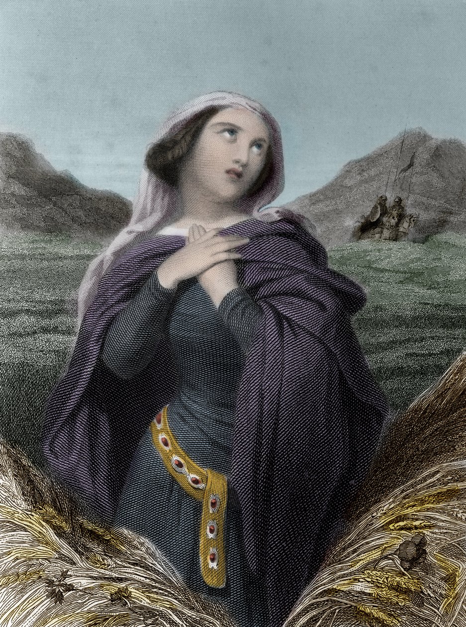 Saint Adelaide lub Adelaide of Burgundy (931-999) - Adelaide of Italy - zwana również Adelaide of Burgundy - w „””” The Saintes Femmes”””. 1852.” autorstwa Anonymous Anonymous