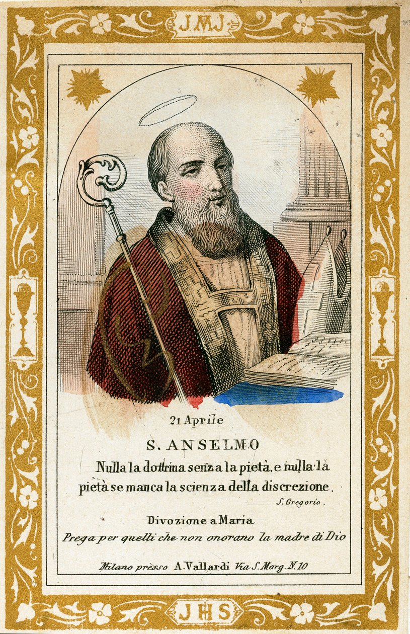Św. Anzelm (rycina autorstwa Anonymous Anonymous