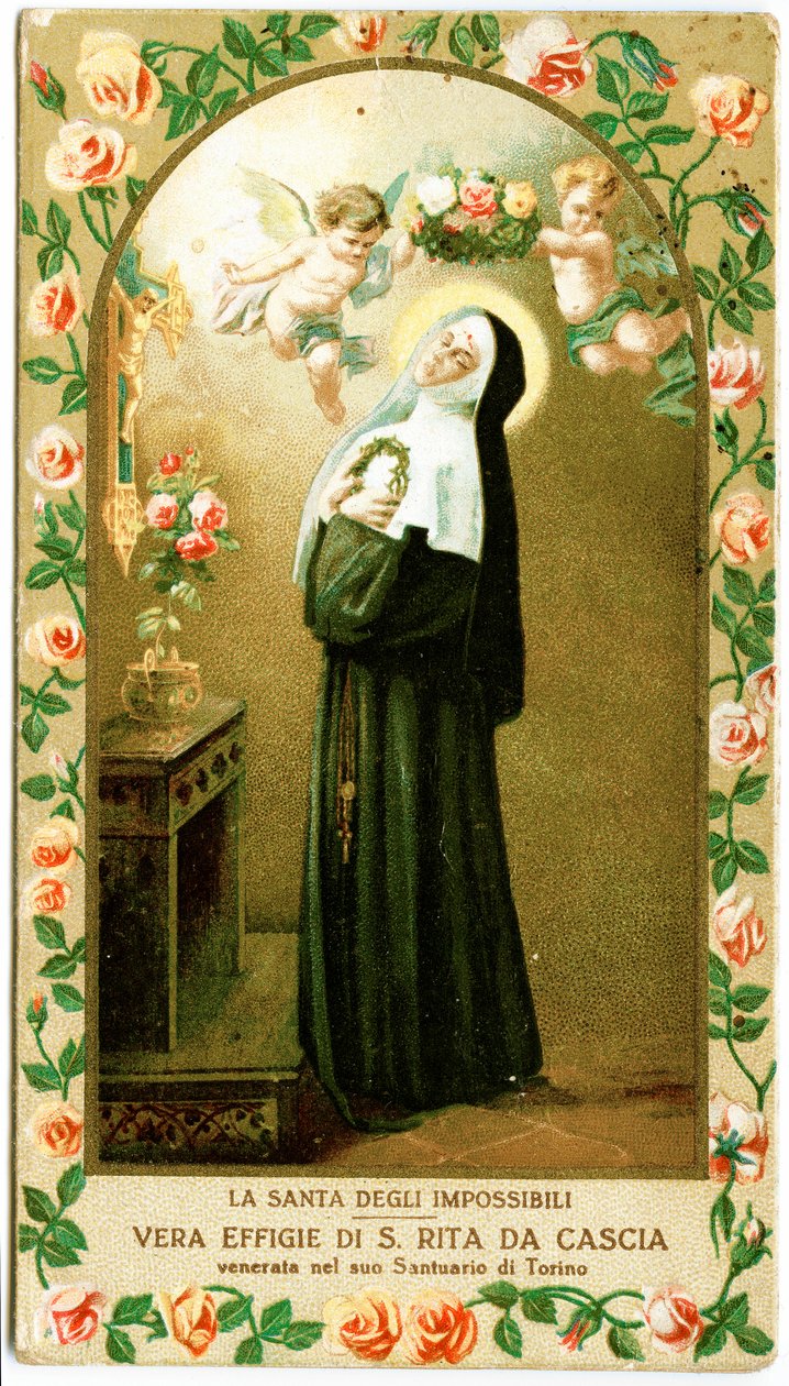 Święta Rita z Cascia (rycina autorstwa Anonymous Anonymous