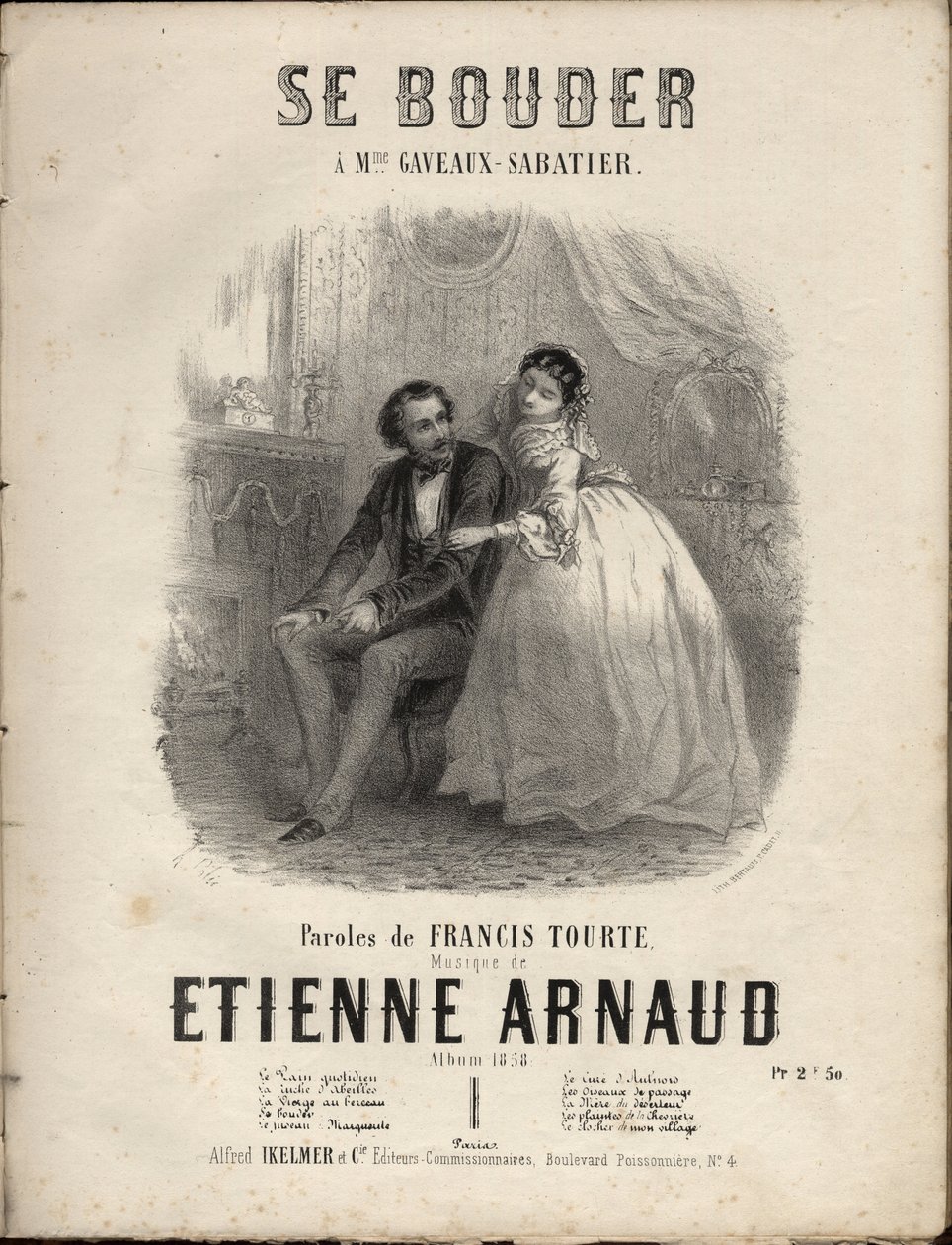 Nuty do „” Se bouder”” tekst francis tourte, muzyka: Etienne Arnaud. Prywatna kolekcja. autorstwa Anonymous Anonymous