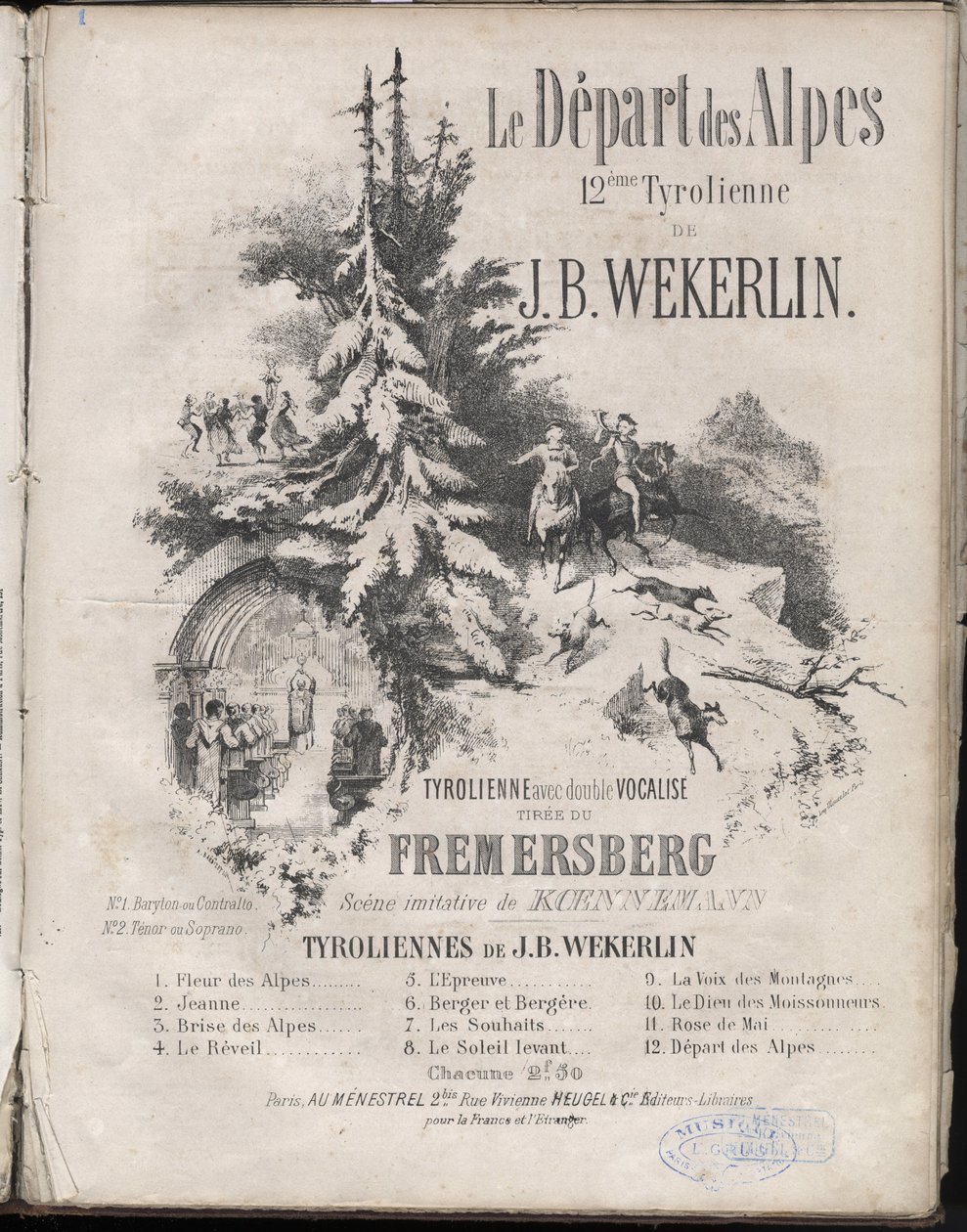 Nuty „Le odej des alpes”” 12. tyrolka Jean-Baptiste (Jean Baptiste) Theodore Weckerlin lub Wekerlin 1821-1910 Ze zbiorów prywatnych. autorstwa Anonymous Anonymous